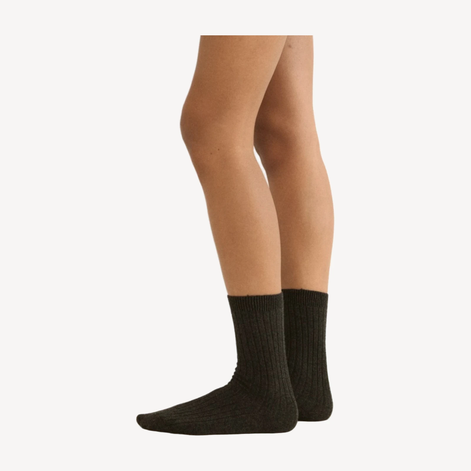 COLLÉGIEN MERINO CASHMERE CHAMOIS CREW SOCKS -- SMOKY