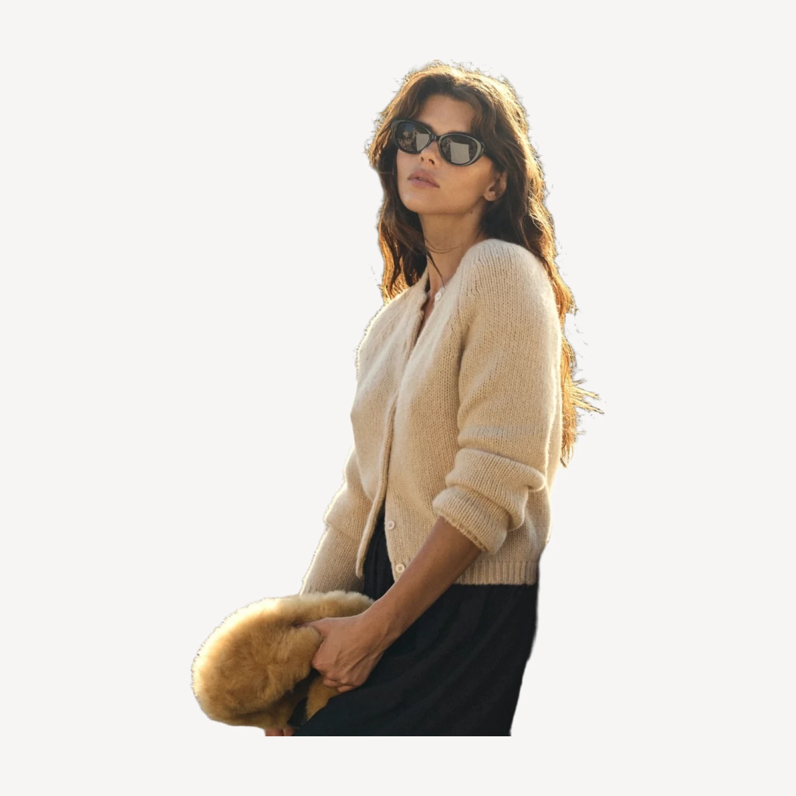 DARCY CARDIGAN -- ALMONDINE