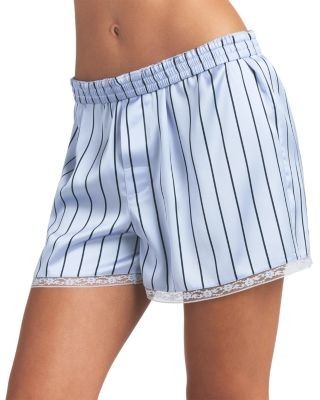 Skims Woven Shine Sleep Boxers with Lace