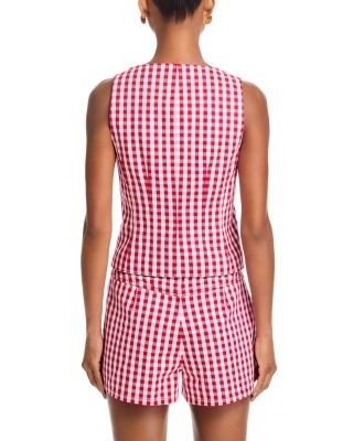 Cinq a Sept Mini Gingham Denim Lovina Top