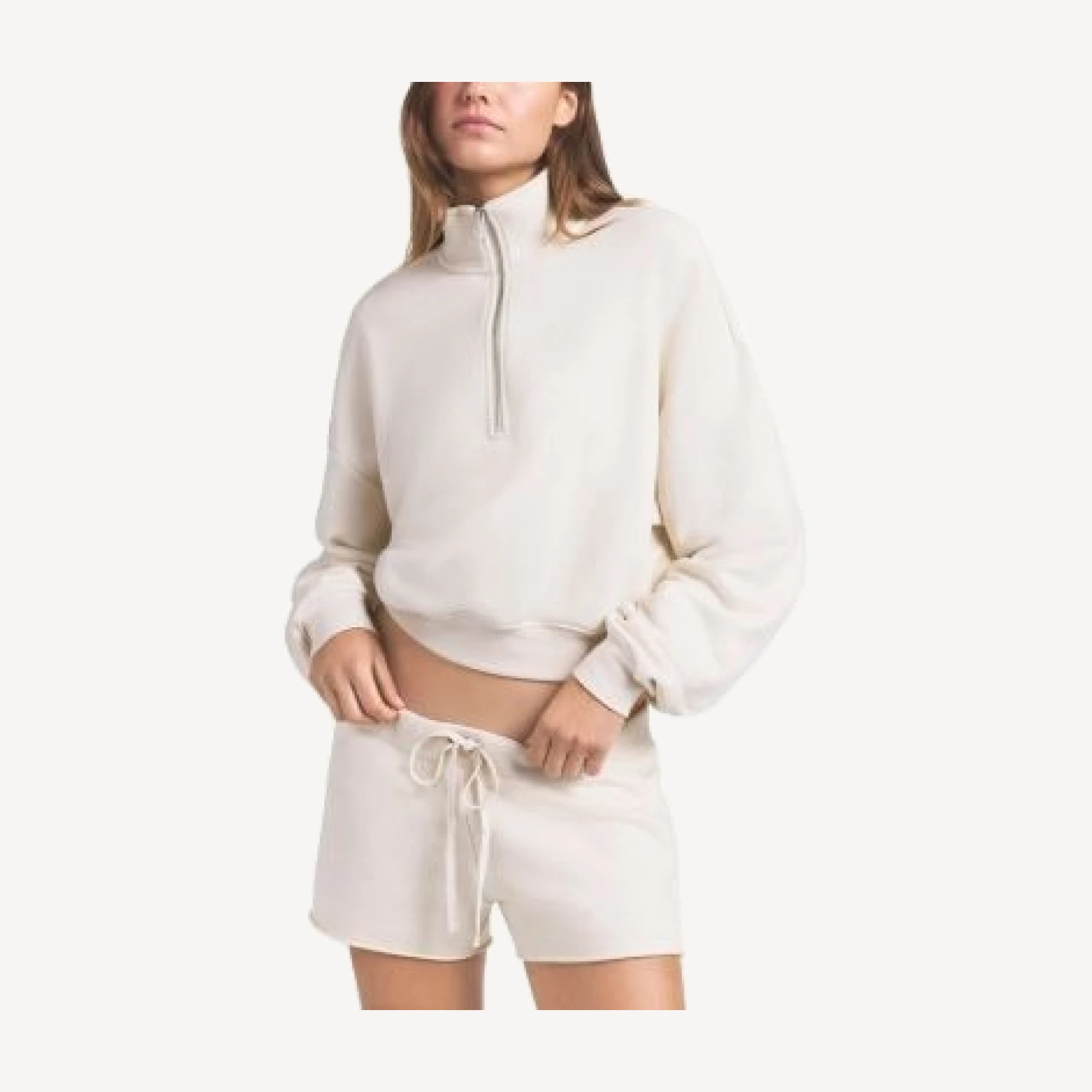 Skims Drapey French Terry Half Zip Pullover