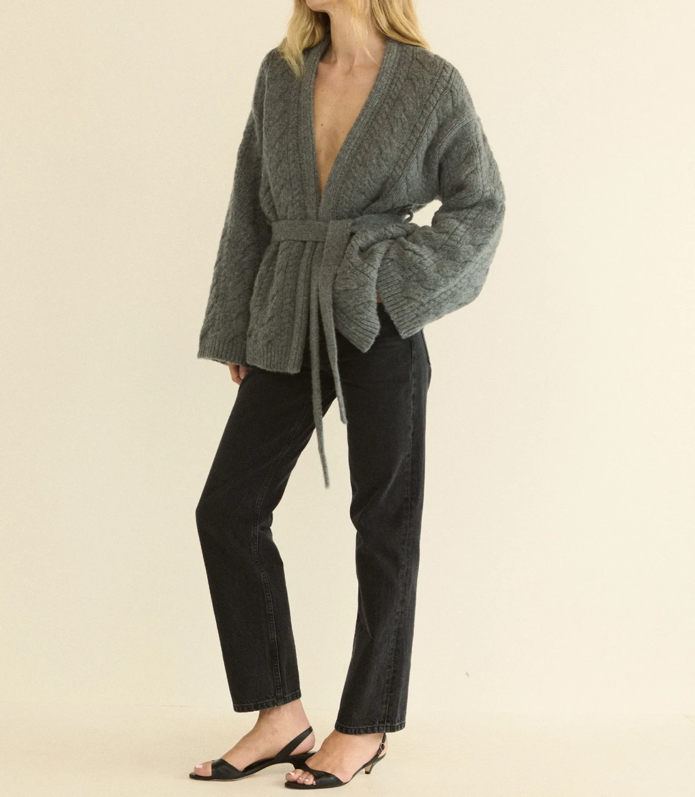 ALPINE CARDIGAN -- CHARCOAL MELANGE