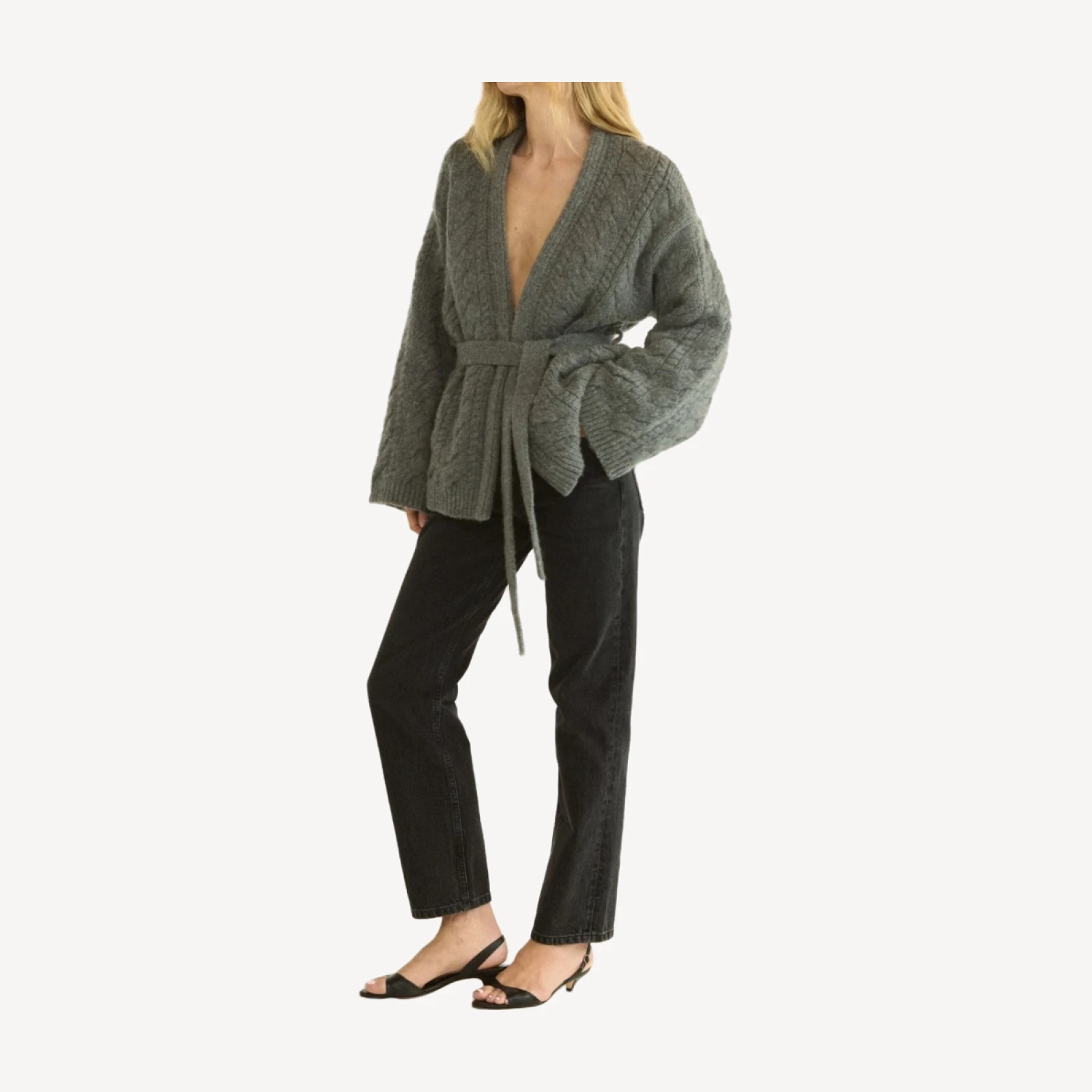ALPINE CARDIGAN -- CHARCOAL MELANGE