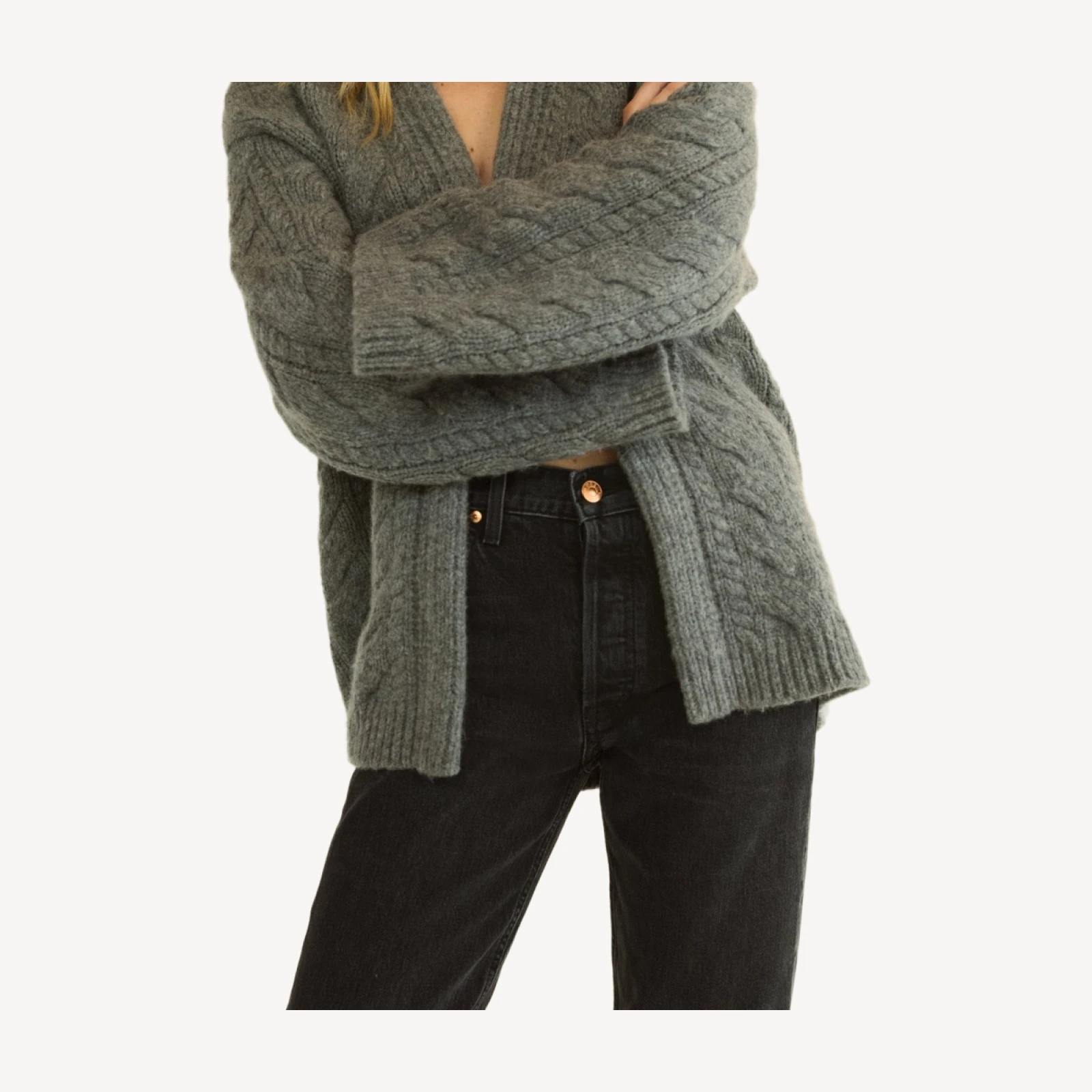 ALPINE CARDIGAN -- CHARCOAL MELANGE
