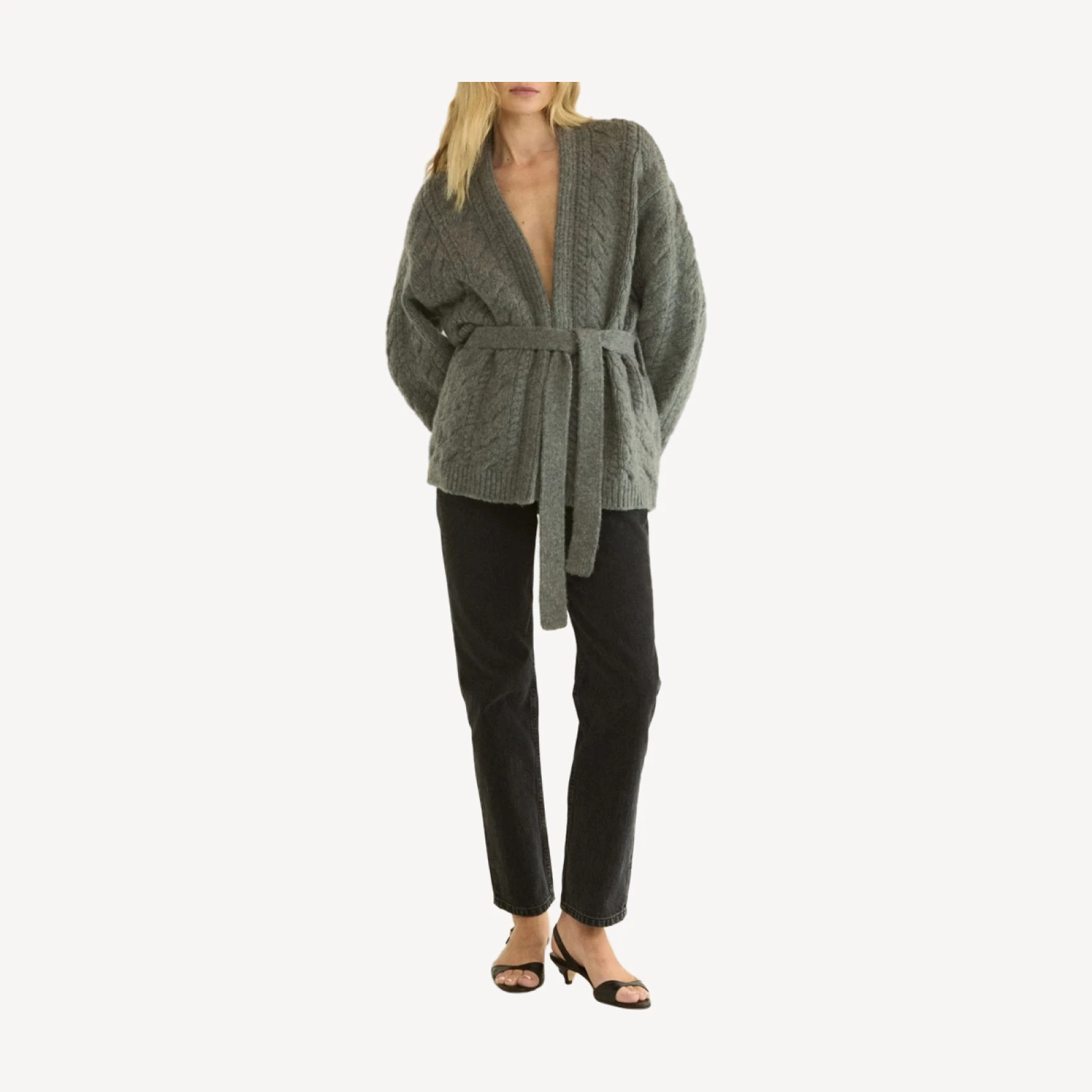 ALPINE CARDIGAN -- CHARCOAL MELANGE