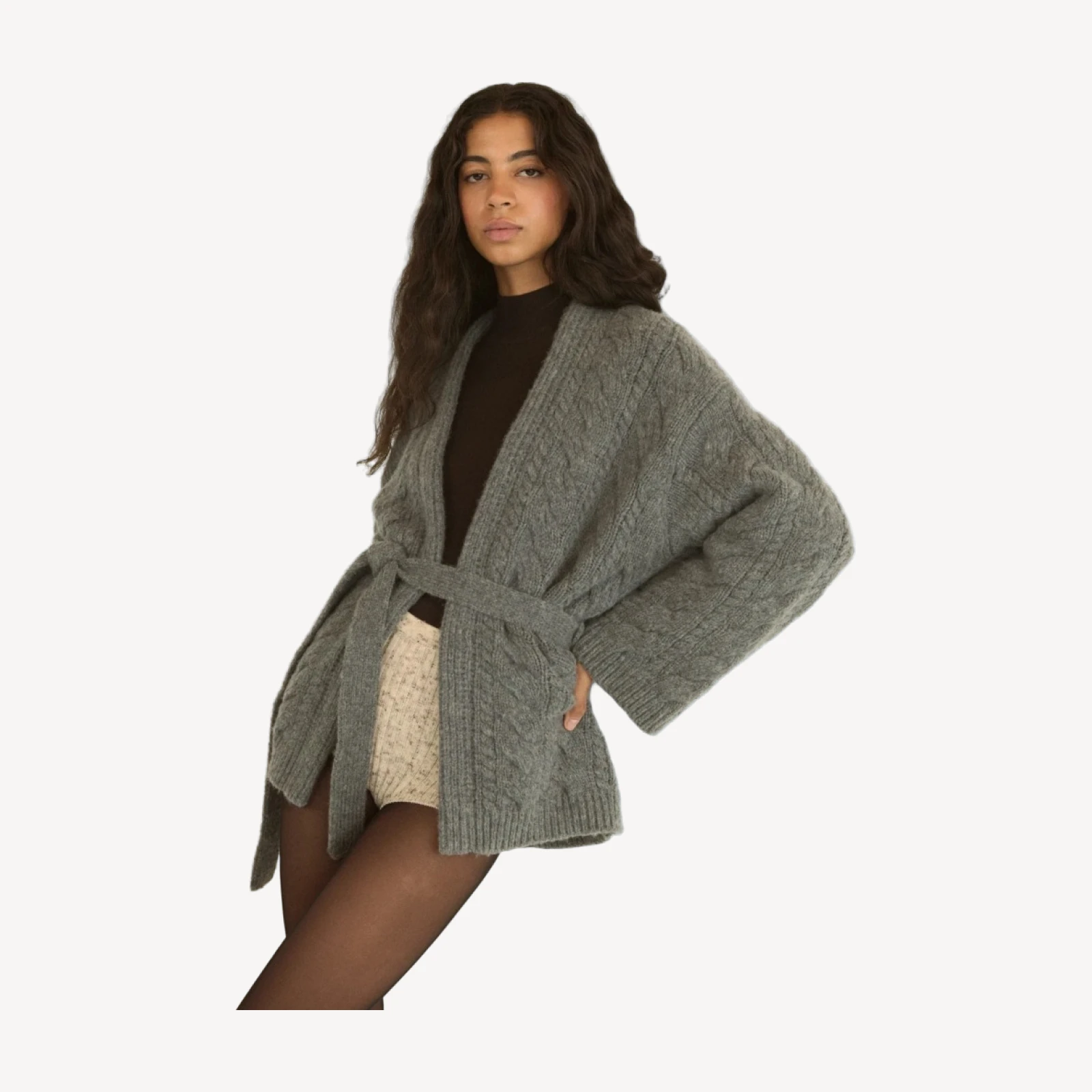 ALPINE CARDIGAN -- CHARCOAL MELANGE
