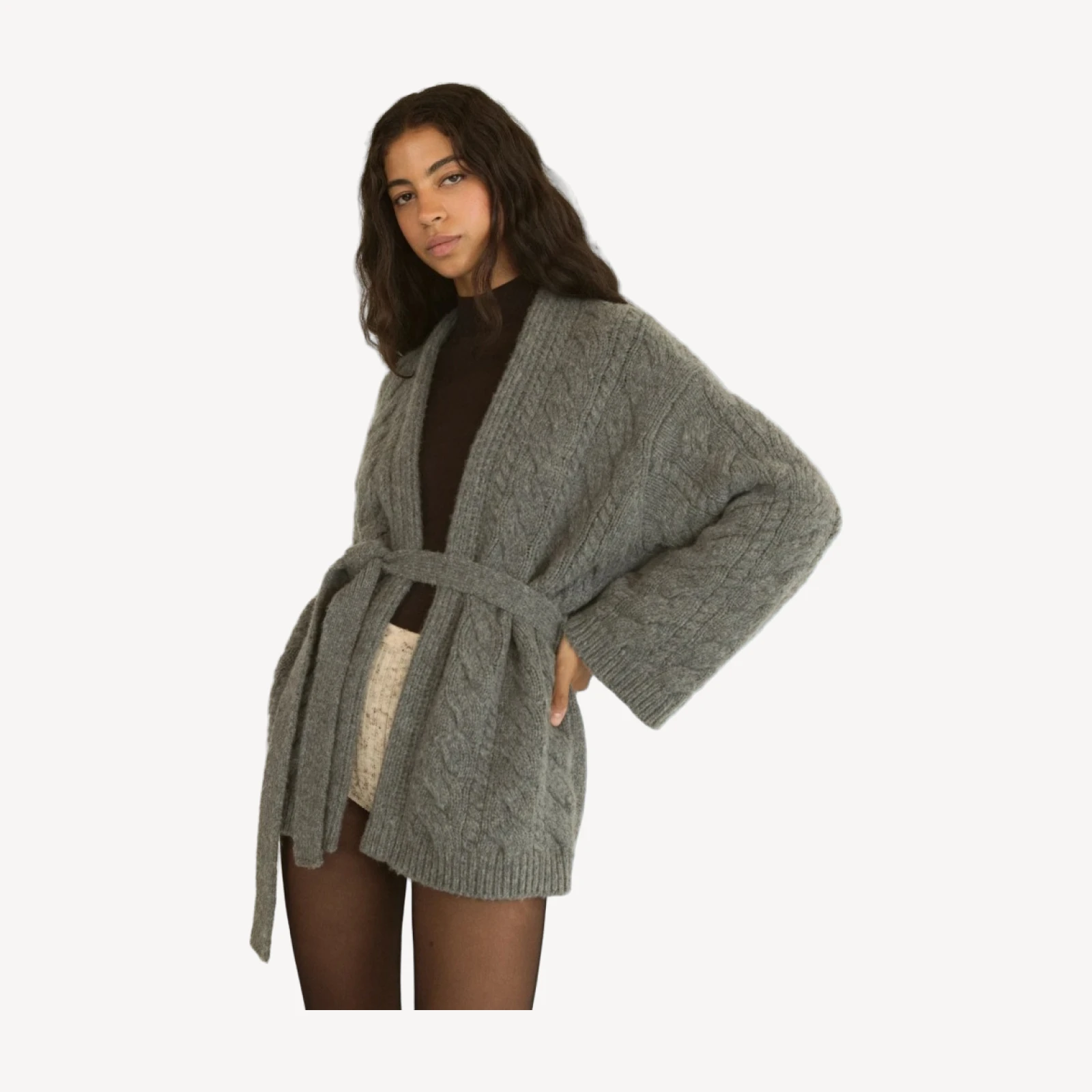 ALPINE CARDIGAN -- CHARCOAL MELANGE