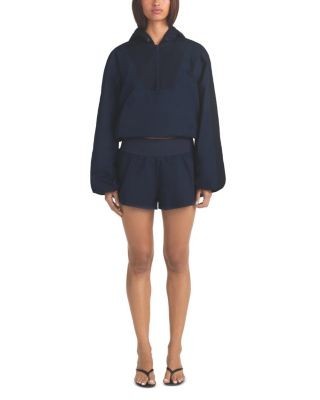 Skims Woven Cotton Half Zip Pullover