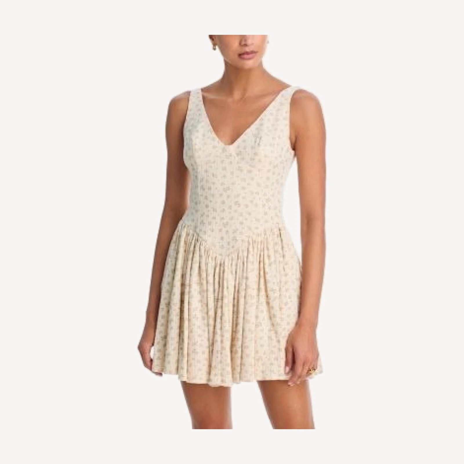 Aqua Ditsy Floral Drop Waist Mini Dress - Exclusive