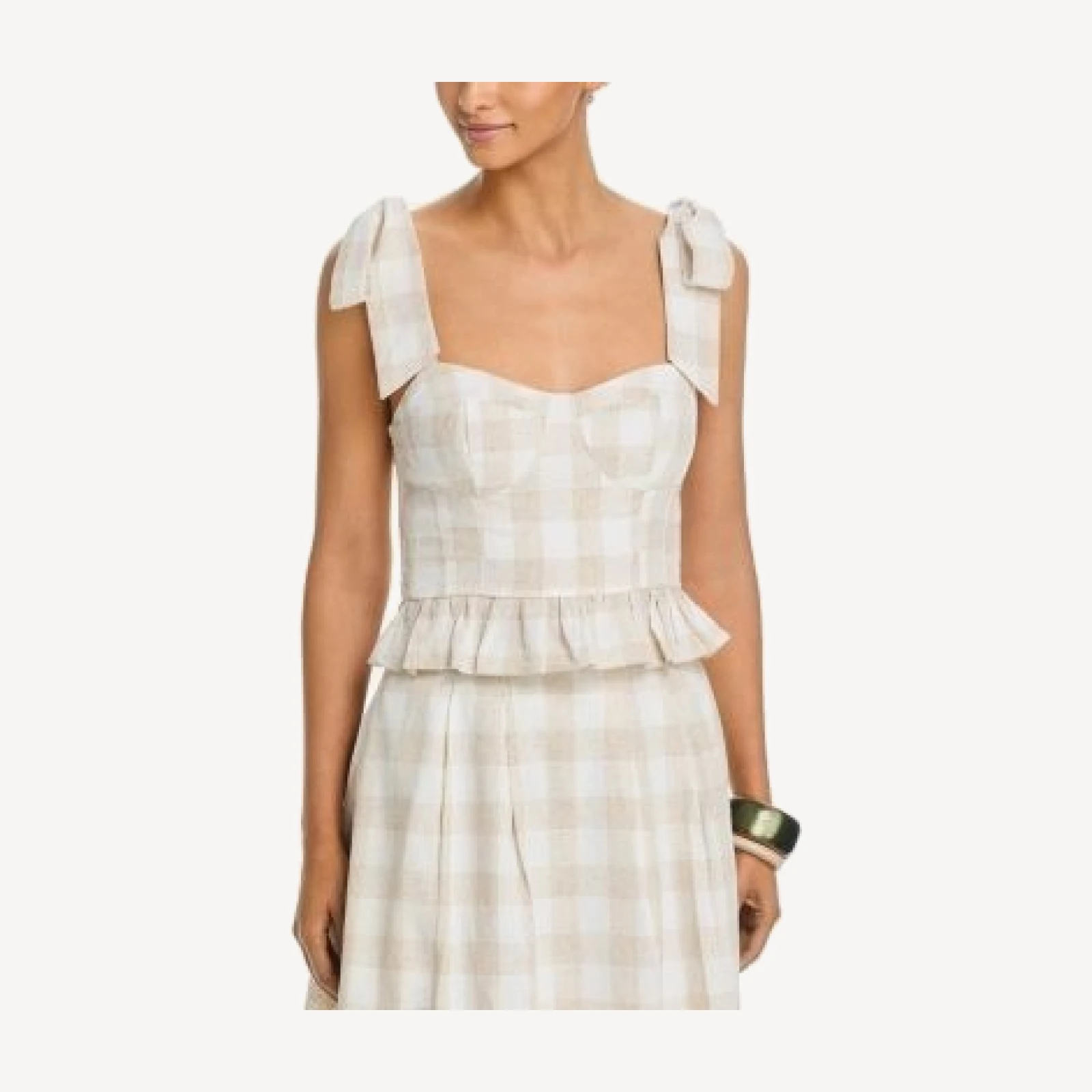 Aqua Gingham Bustier Top - Exclusive