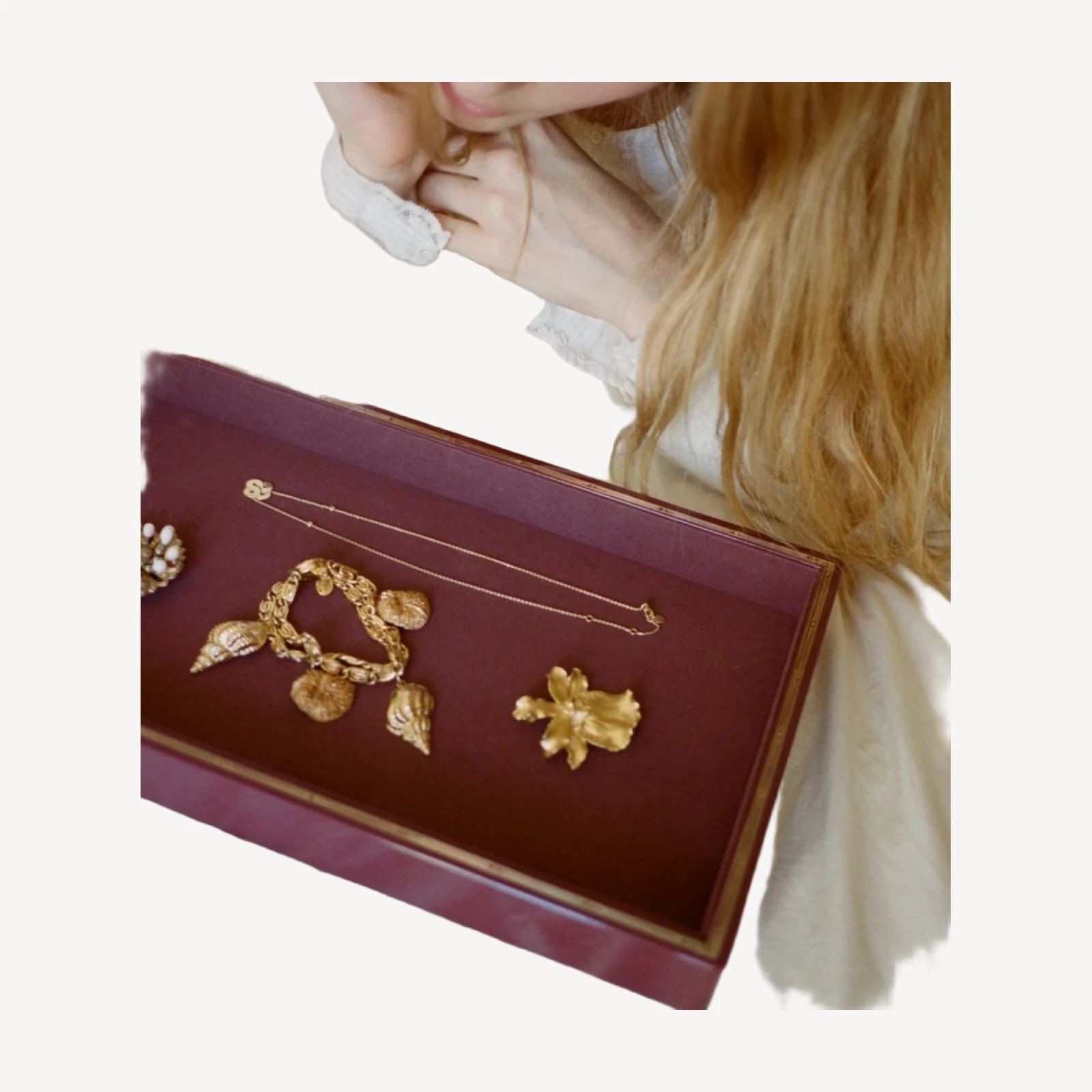 DÔEN & TROVE LARGE JEWELRY TRAY -- BURGUNDY