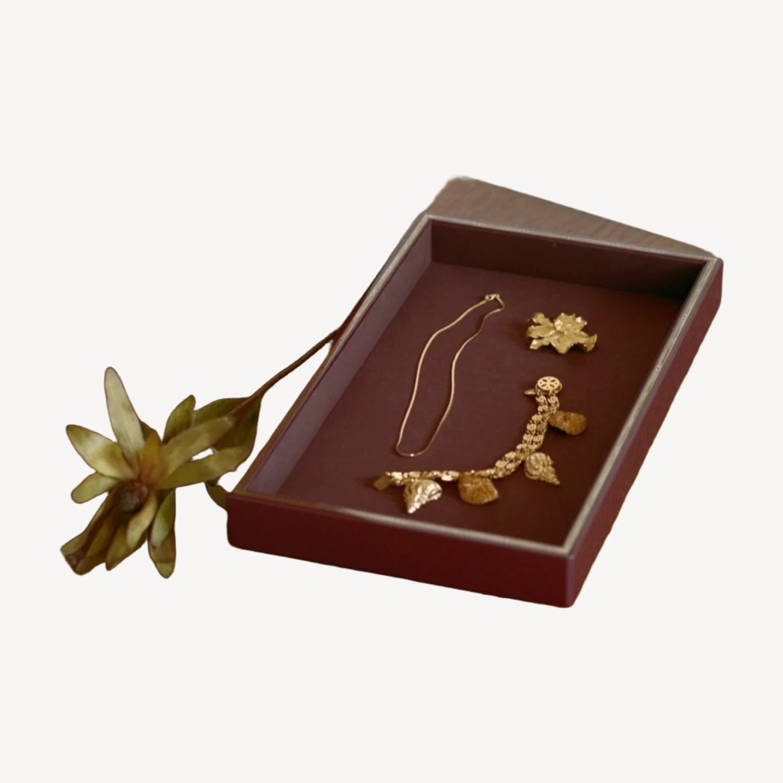 DÔEN & TROVE LARGE JEWELRY TRAY -- BURGUNDY