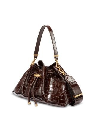 Jimmy Cinch Medium Shiny Embossed Leather Shoulder Bag