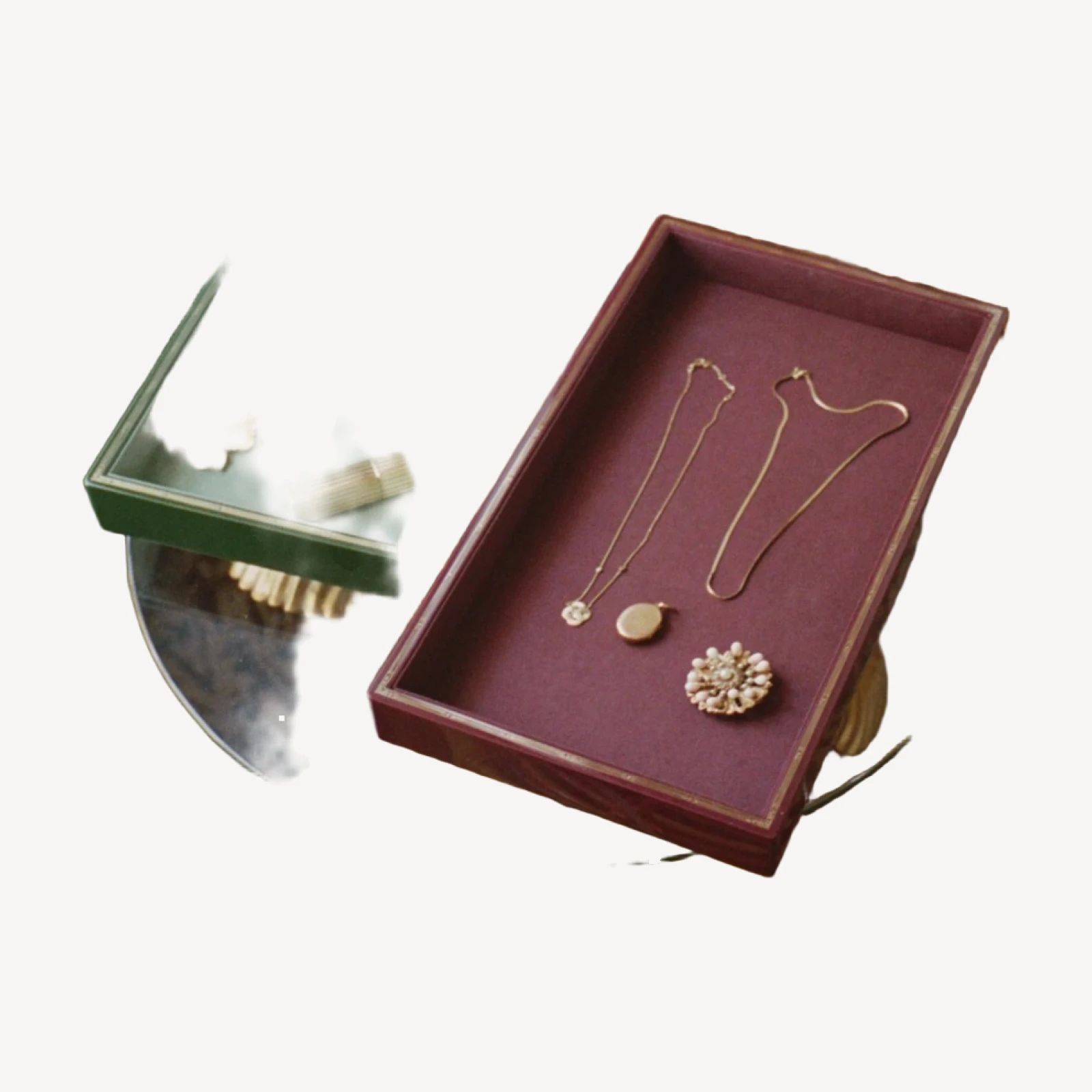 DÔEN & TROVE SMALL JEWELRY TRAY -- OLIVE GREEN