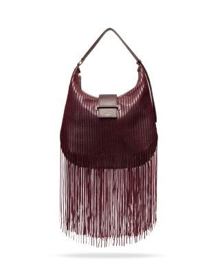Jimmy Choo Bar Medium Fringed Leather Hobo Bag