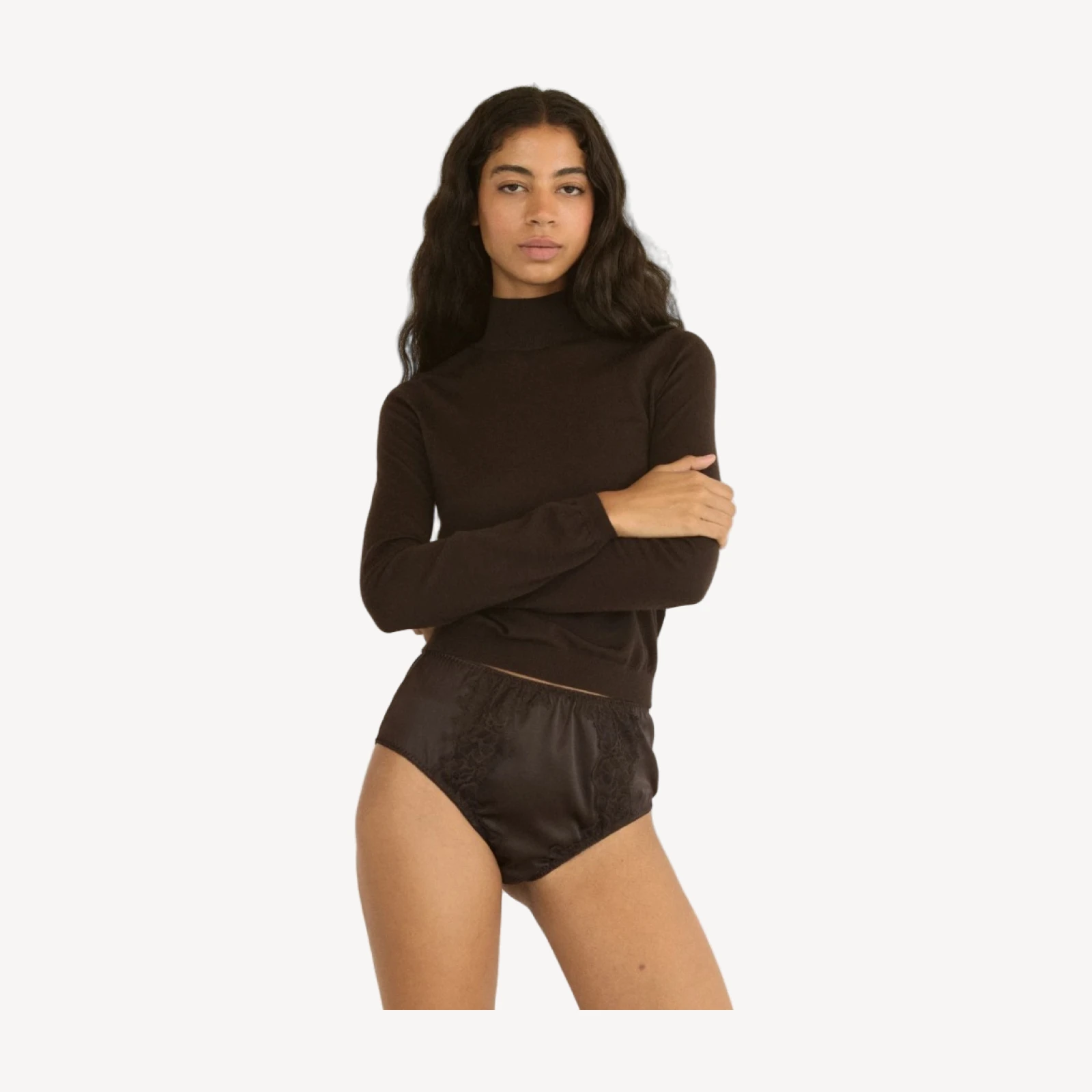 LONI LACE SKIRT SET -- EQUESTRIAN BROWN