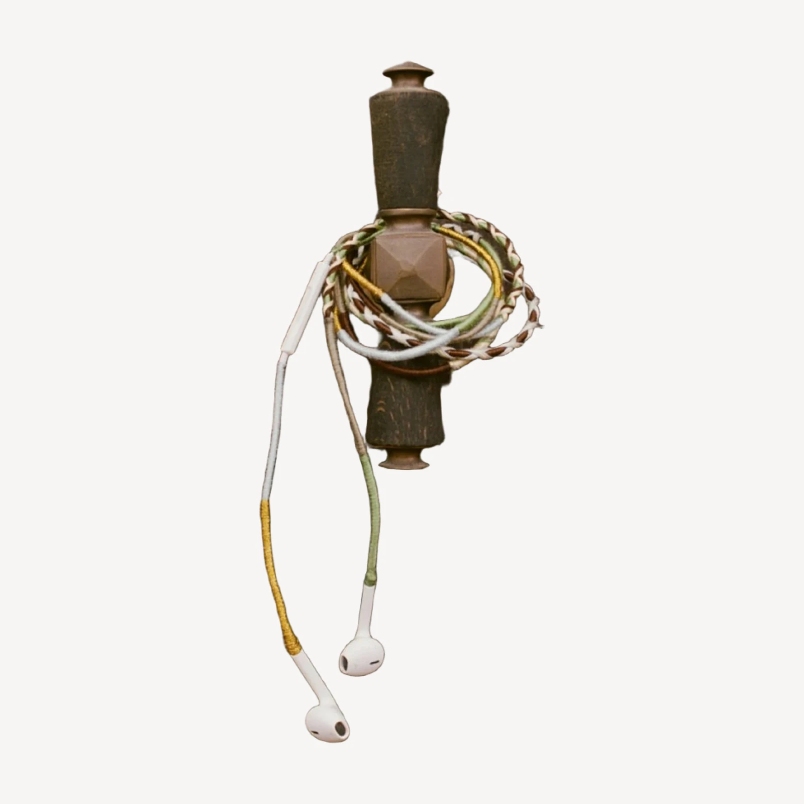 LE POM POM & DÔEN HEADPHONES -- GREEN BLUE GOLD STRIPE