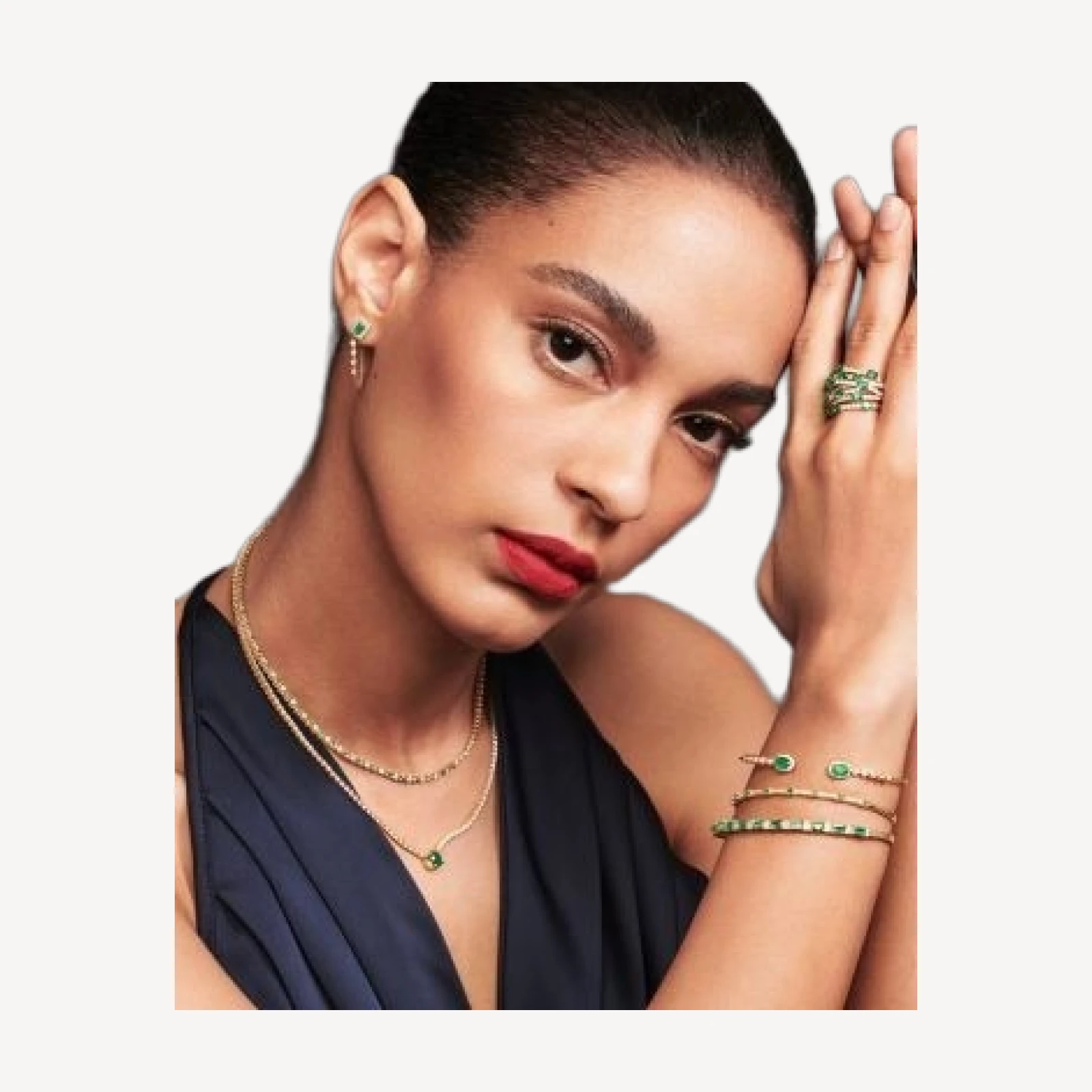 Bloomingdale's Fine Collection Emerald & Diamond Bangle Bracelet in 14K Yellow Gold