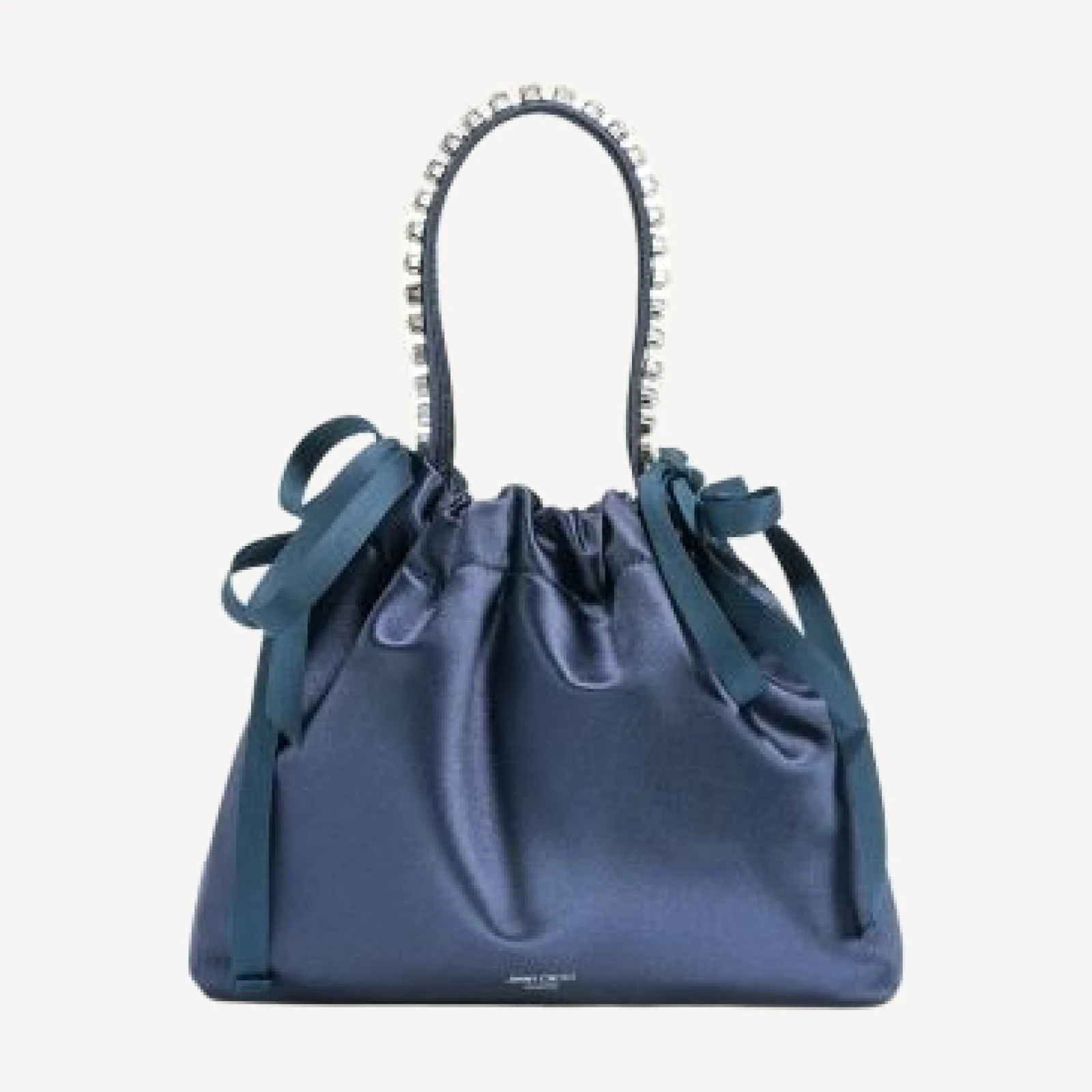 Jimmy Choo Mini Satin & Crystal Top Handle Bag