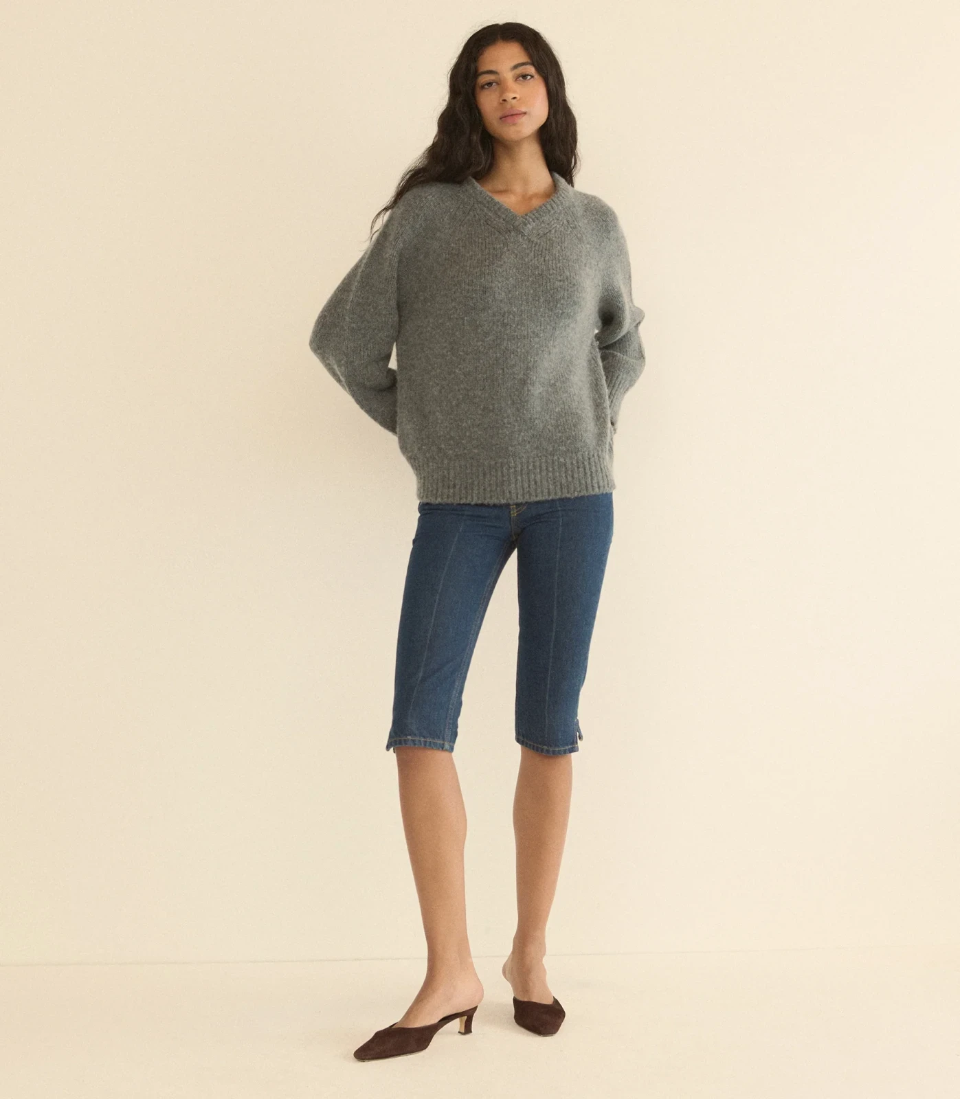 MERIT SWEATER -- CHARCOAL MELANGE