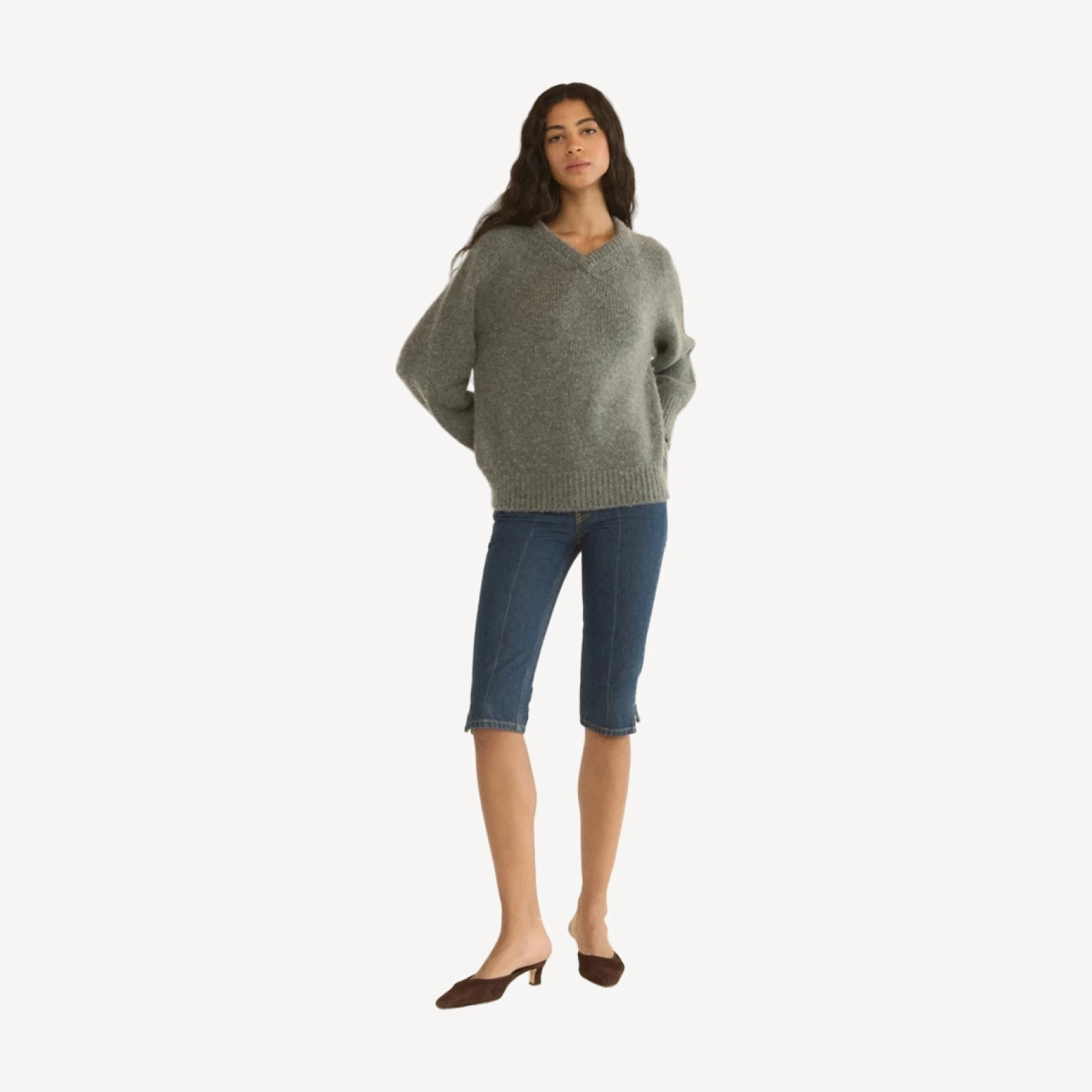 MERIT SWEATER -- CHARCOAL MELANGE