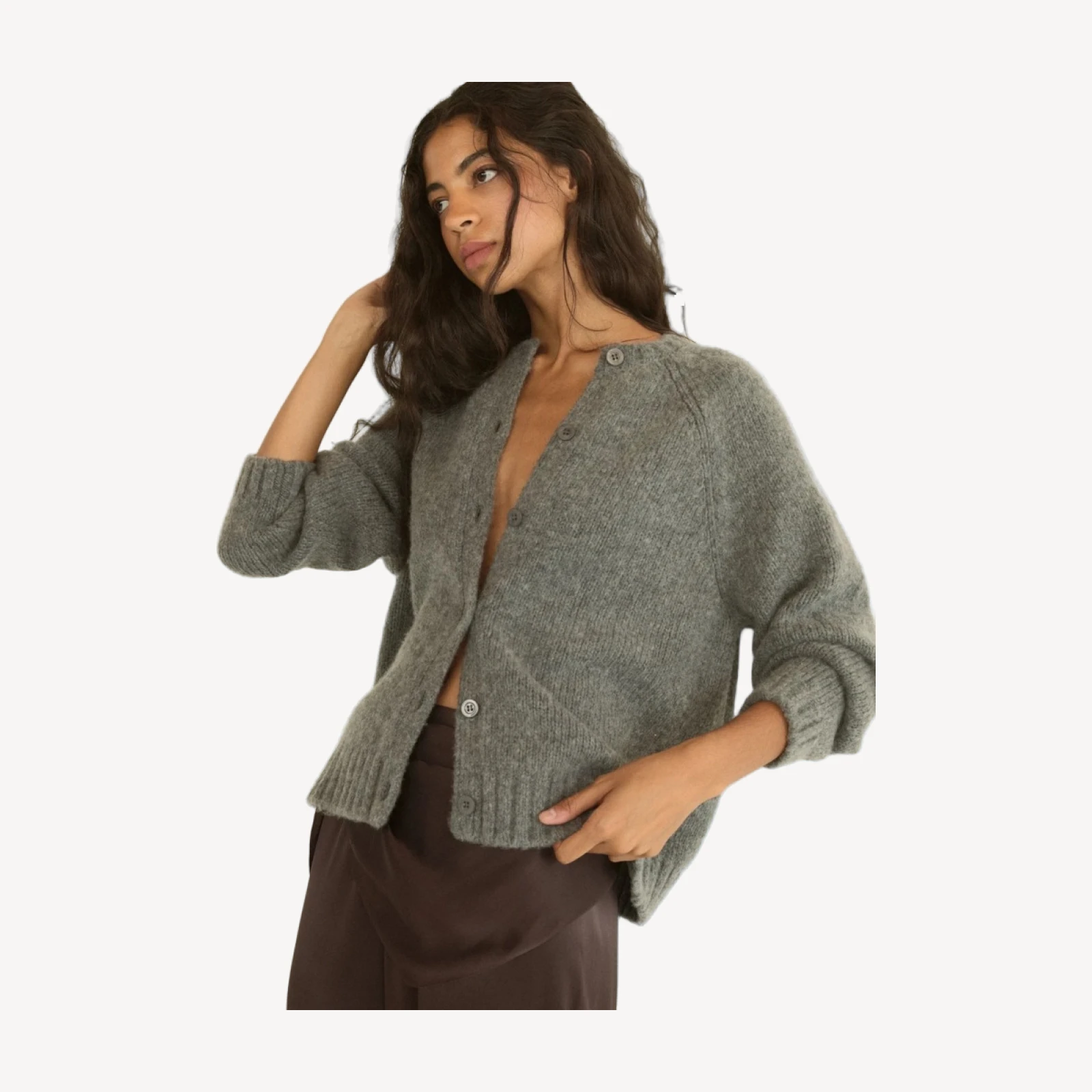 ADLEY CARDIGAN -- CHARCOAL MELANGE