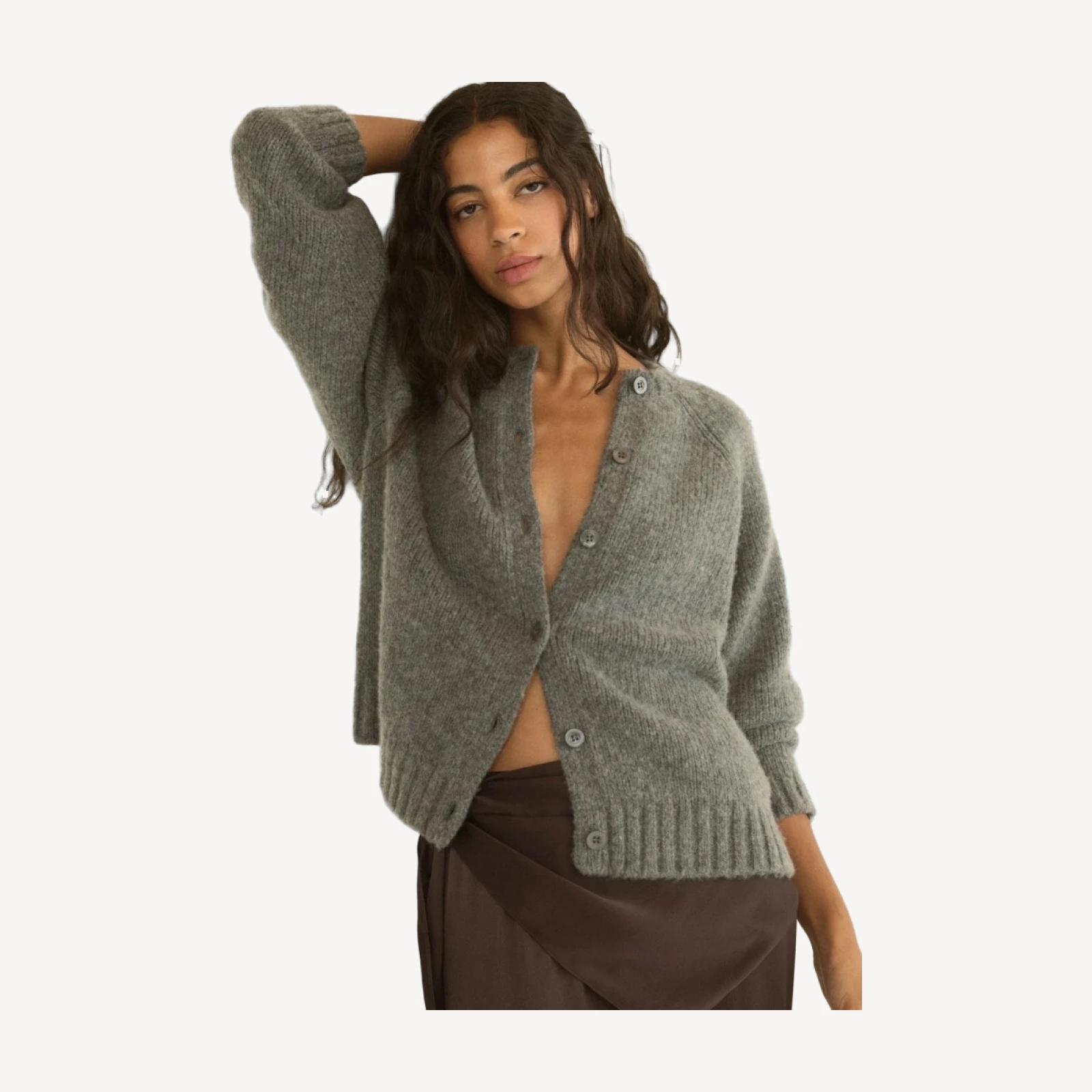 ADLEY CARDIGAN -- CHARCOAL MELANGE