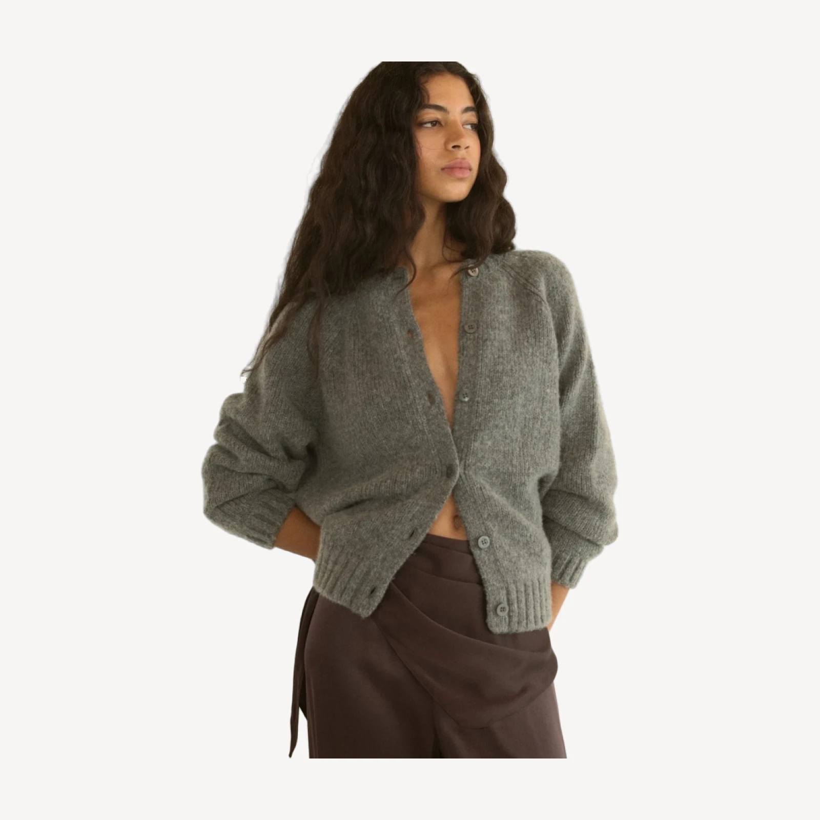 ADLEY CARDIGAN -- CHARCOAL MELANGE