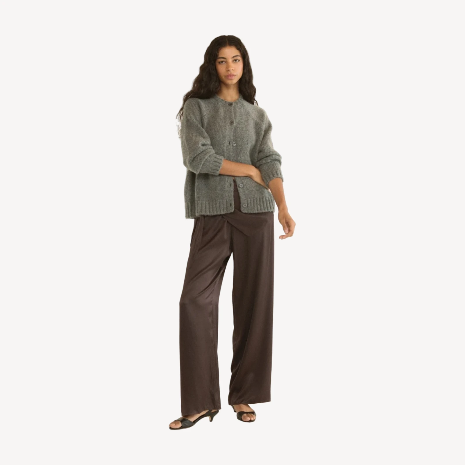 ADLEY CARDIGAN -- CHARCOAL MELANGE