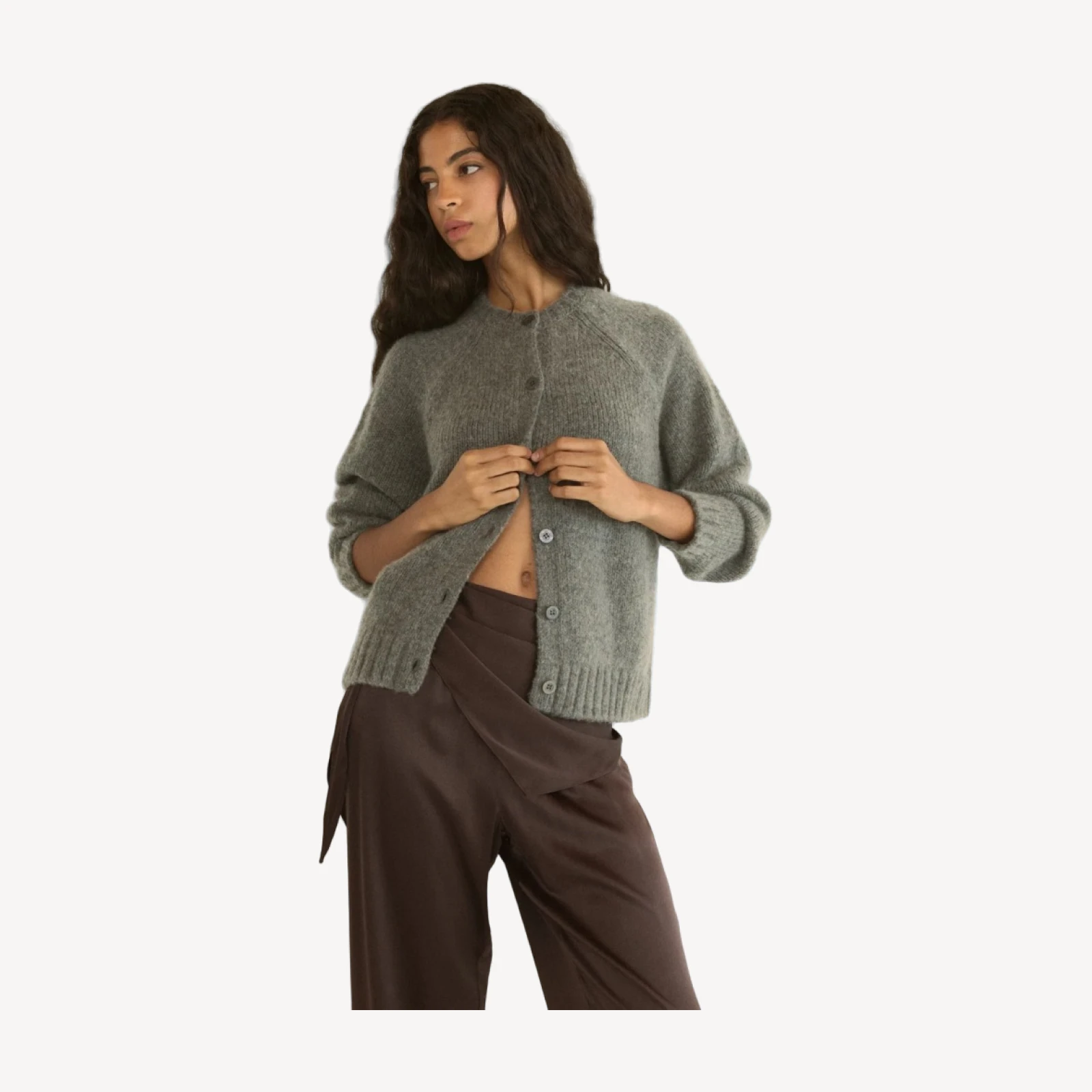 ADLEY CARDIGAN -- CHARCOAL MELANGE
