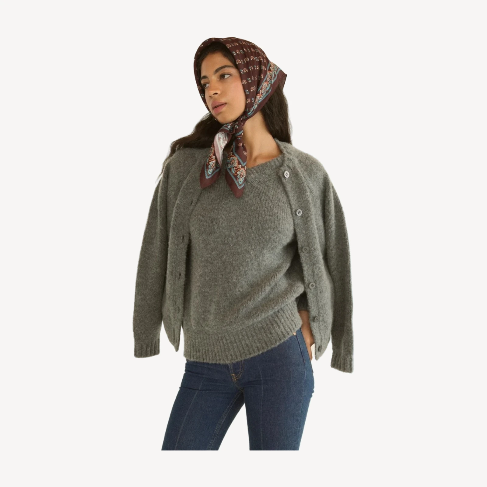 ADLEY CARDIGAN -- CHARCOAL MELANGE