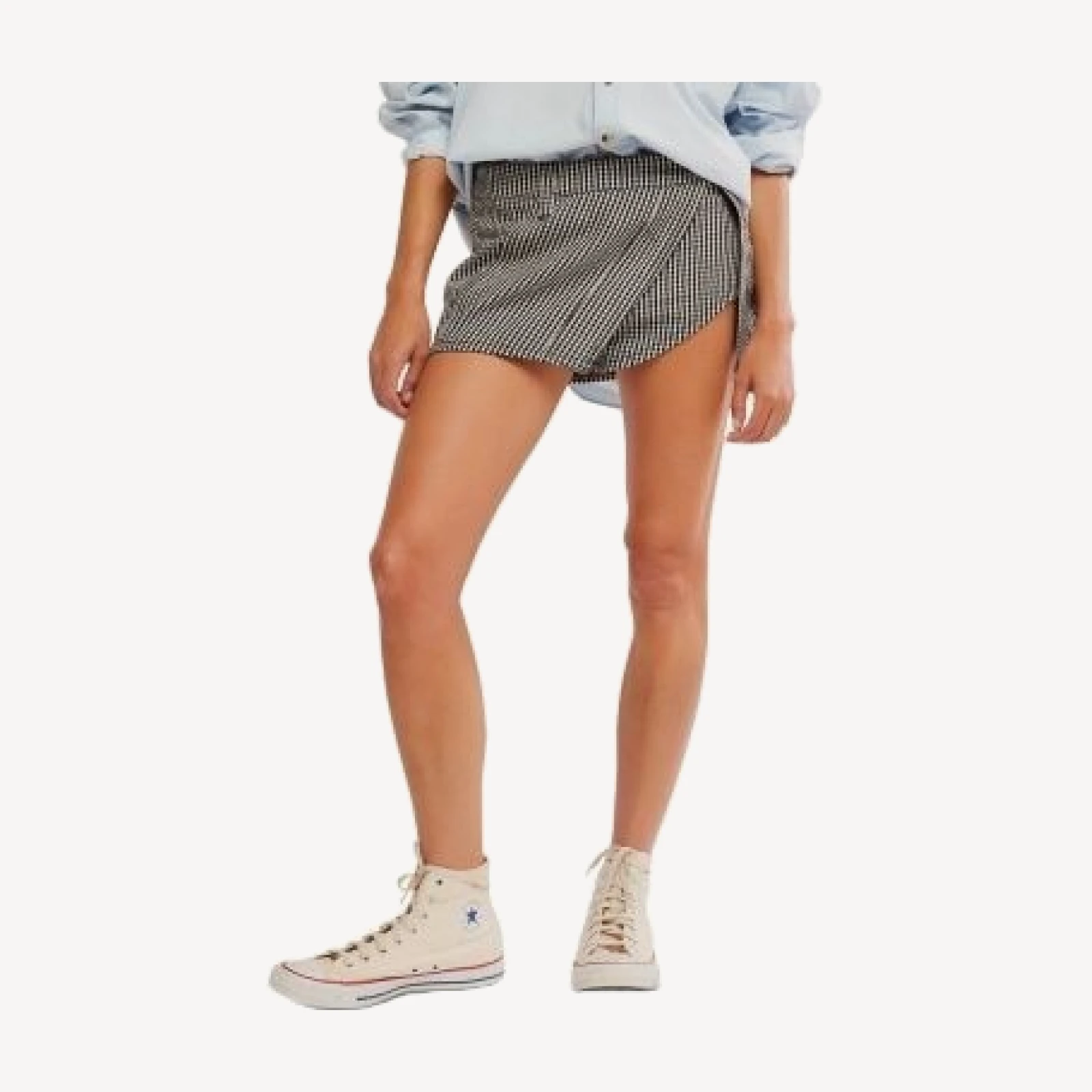 Free People Georgie Gingham Micro Skort