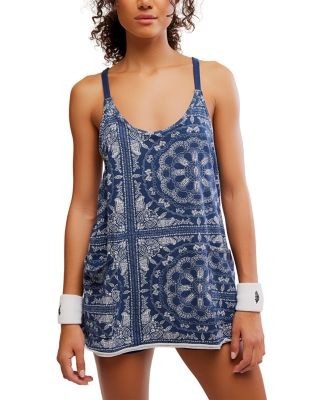 Free People Hot Shot Mini Printed Romper Dress
