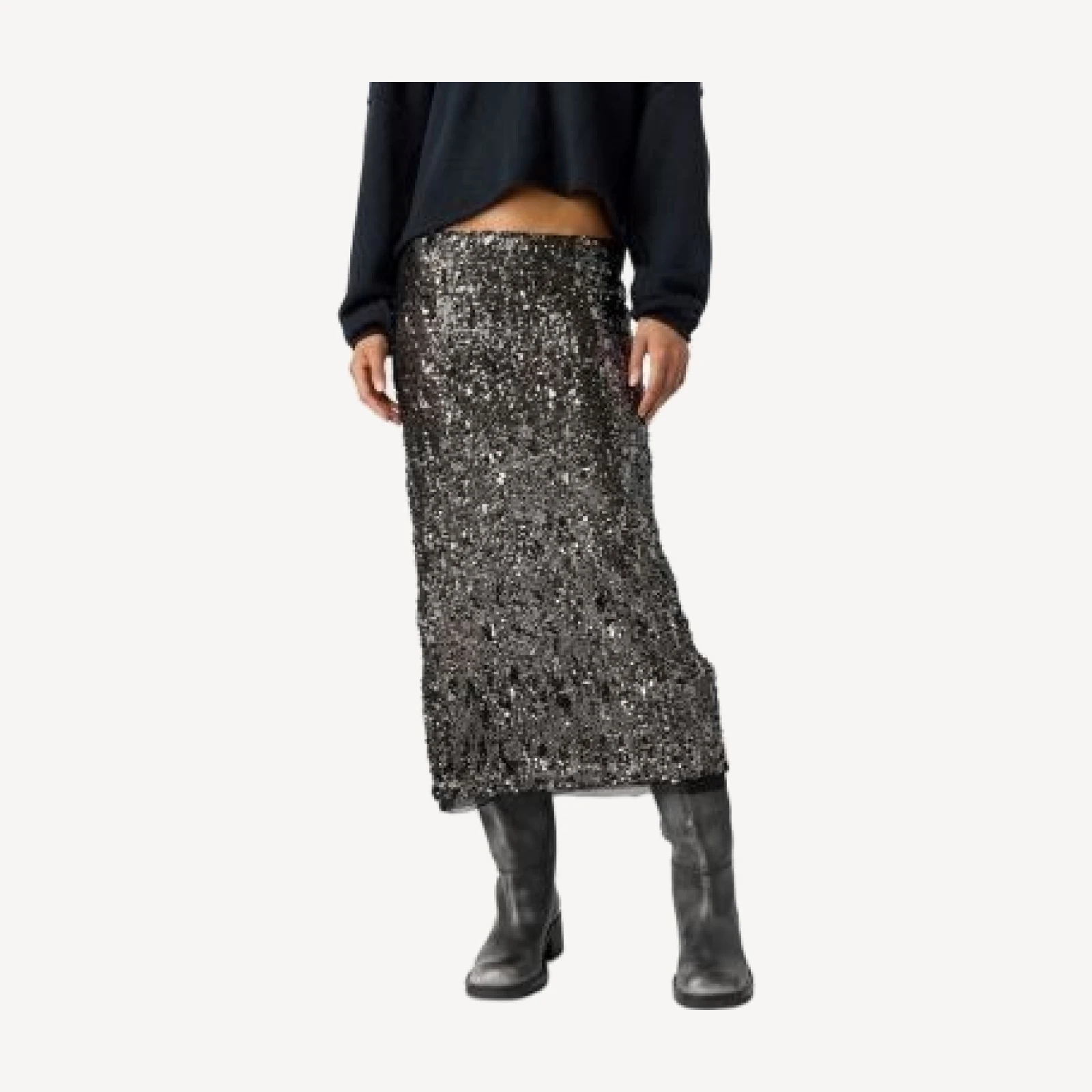 Free People Party Trick Sequin Midi Skirt