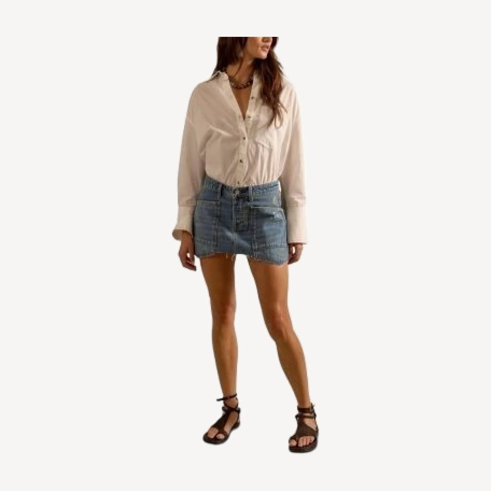 Free People Dolly Denim Mini Skirt