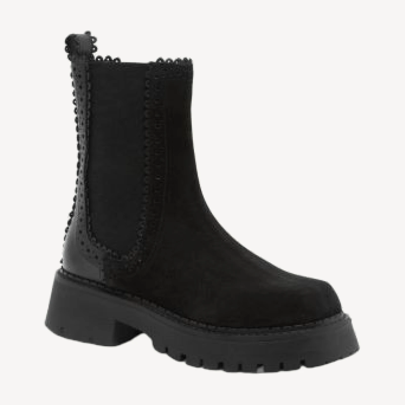 Free People Women's Tried and True Brogue Scalloped Chelsea Boots