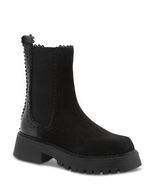 Free People Women's Tried and True Brogue Scalloped Chelsea Boots
