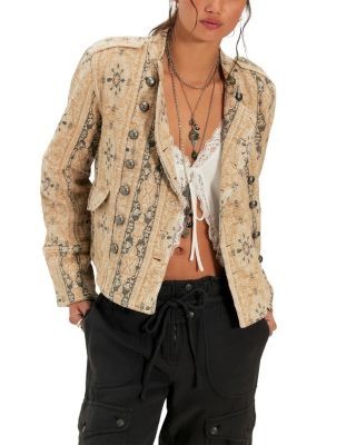 Free People Lotty Cotton Blend Jacquard Jacket