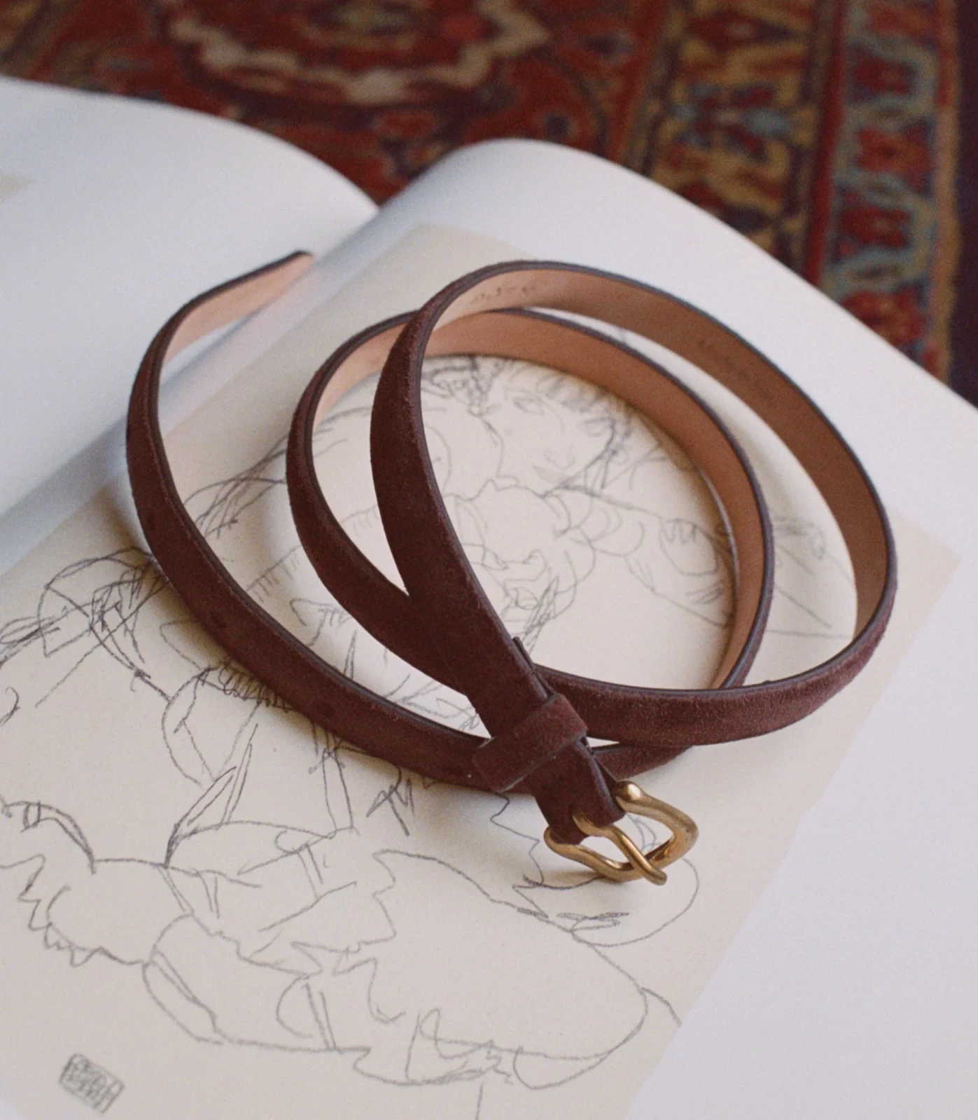 ZAZA BELT -- EQUESTRIAN BROWN SUEDE