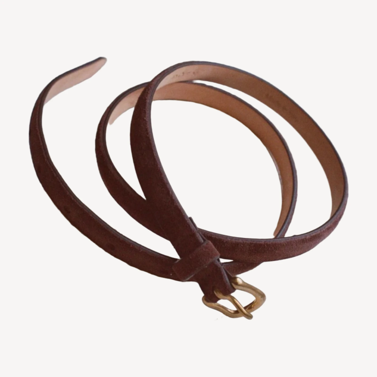 ZAZA BELT -- EQUESTRIAN BROWN SUEDE