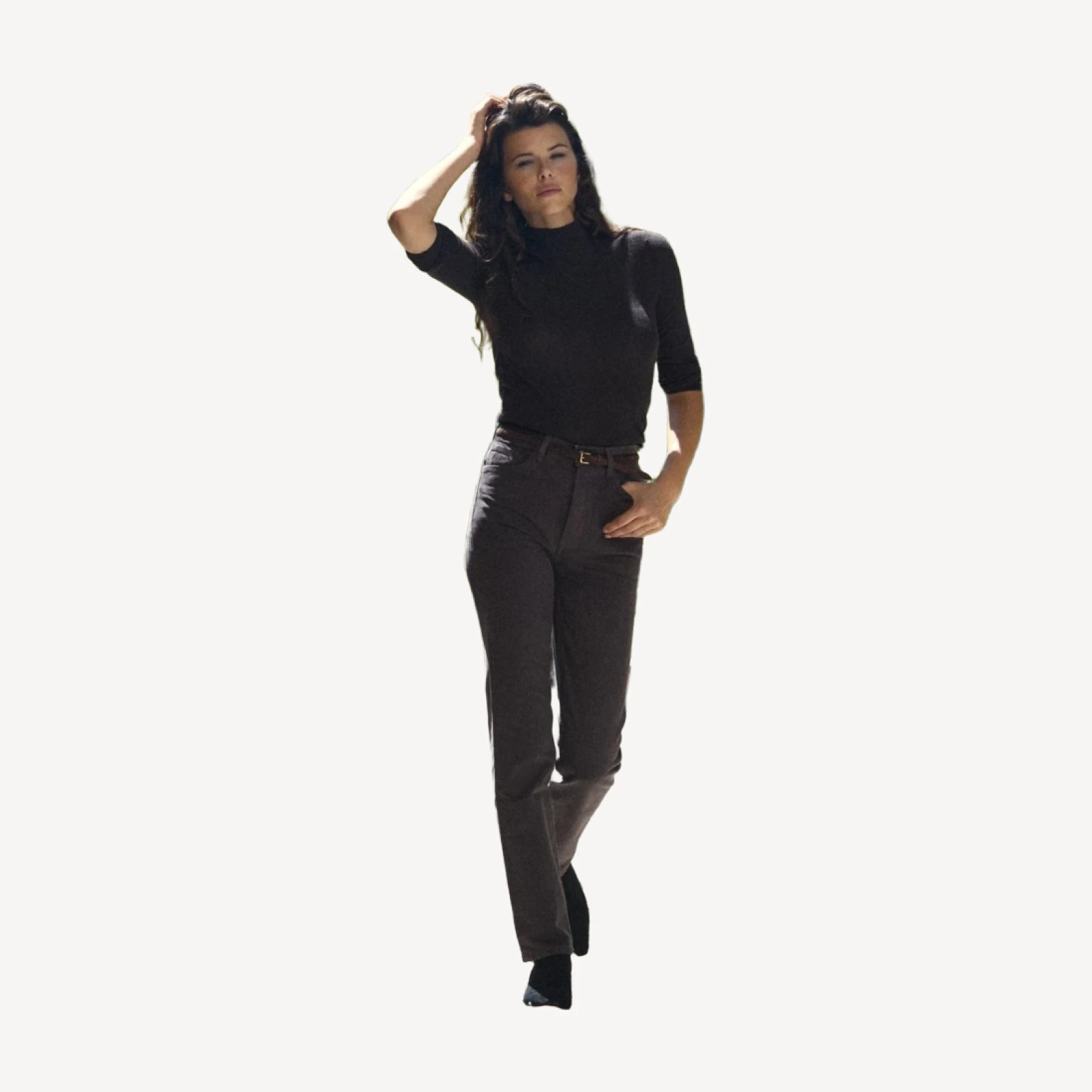 ZAZA BELT -- EQUESTRIAN BROWN SUEDE