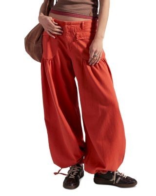 Free People Lotus Cotton Mid Rise Balloon Jeans in Cayenne