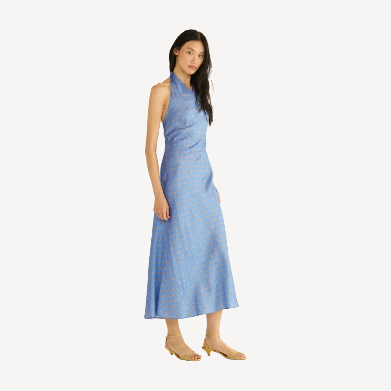 NOEMIE DRESS -- PERIWINKLE CADIZ FOULARD