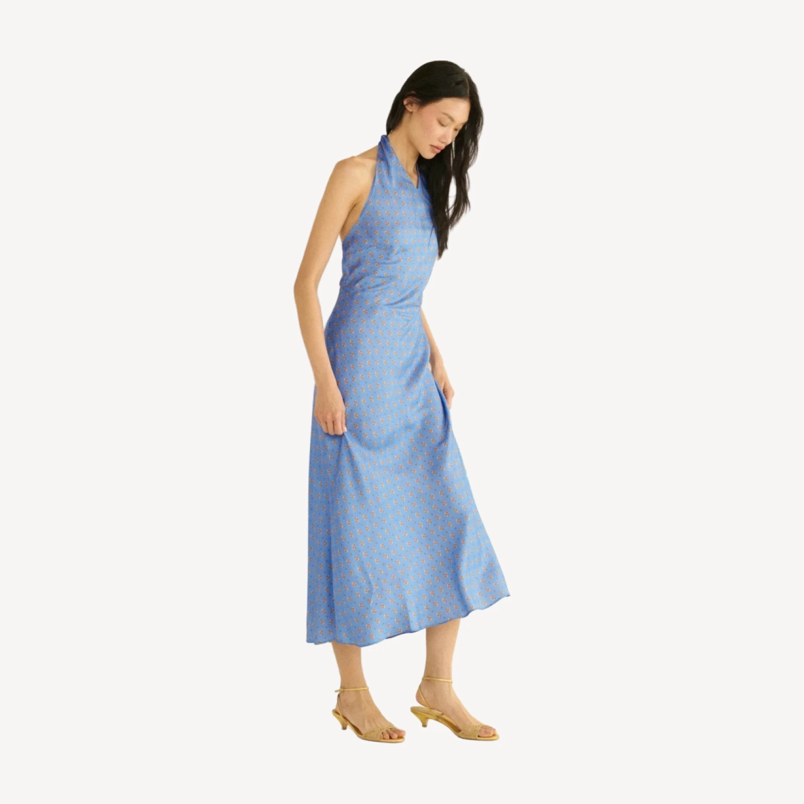 NOEMIE DRESS -- PERIWINKLE CADIZ FOULARD