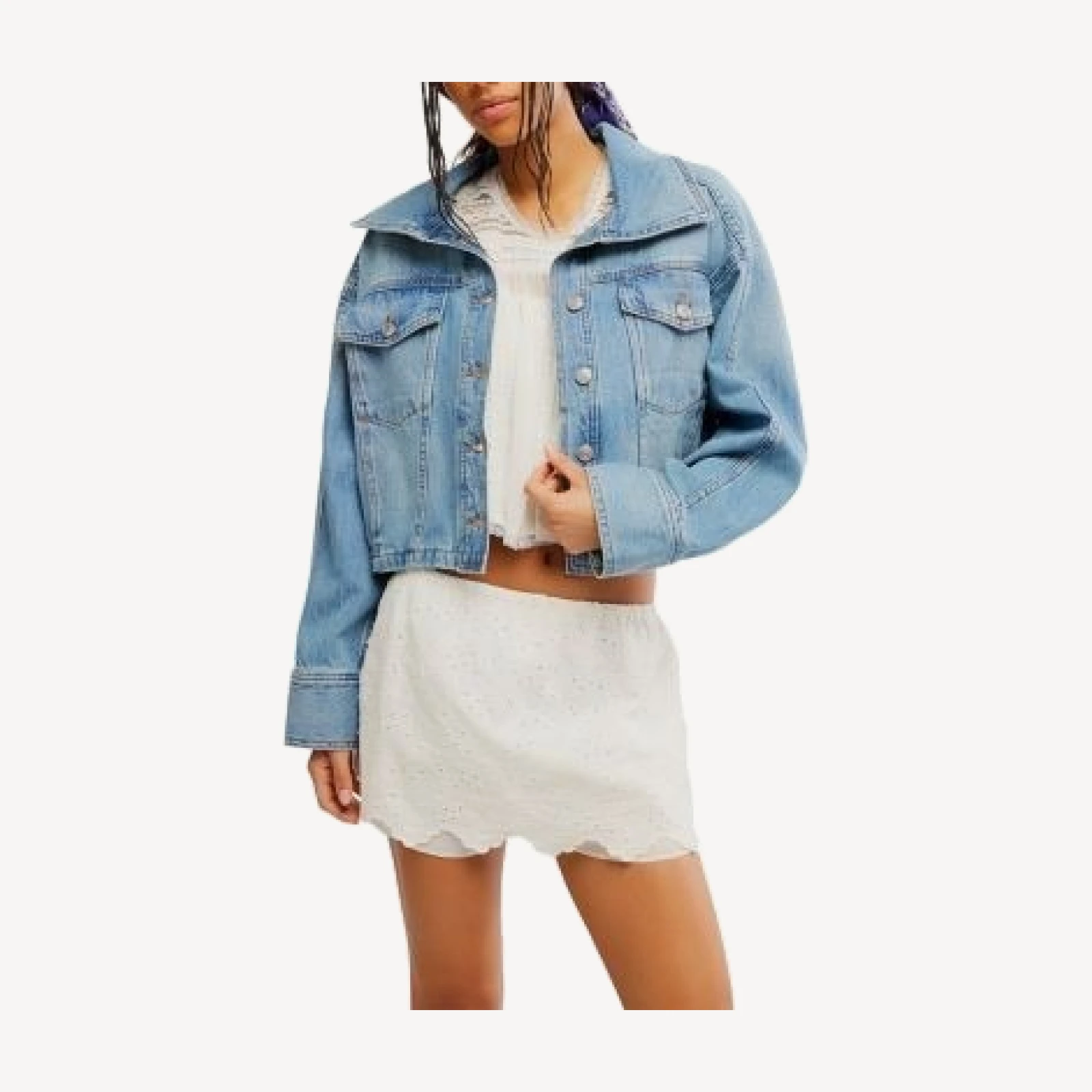 Free People Side To Side Denim Jacket