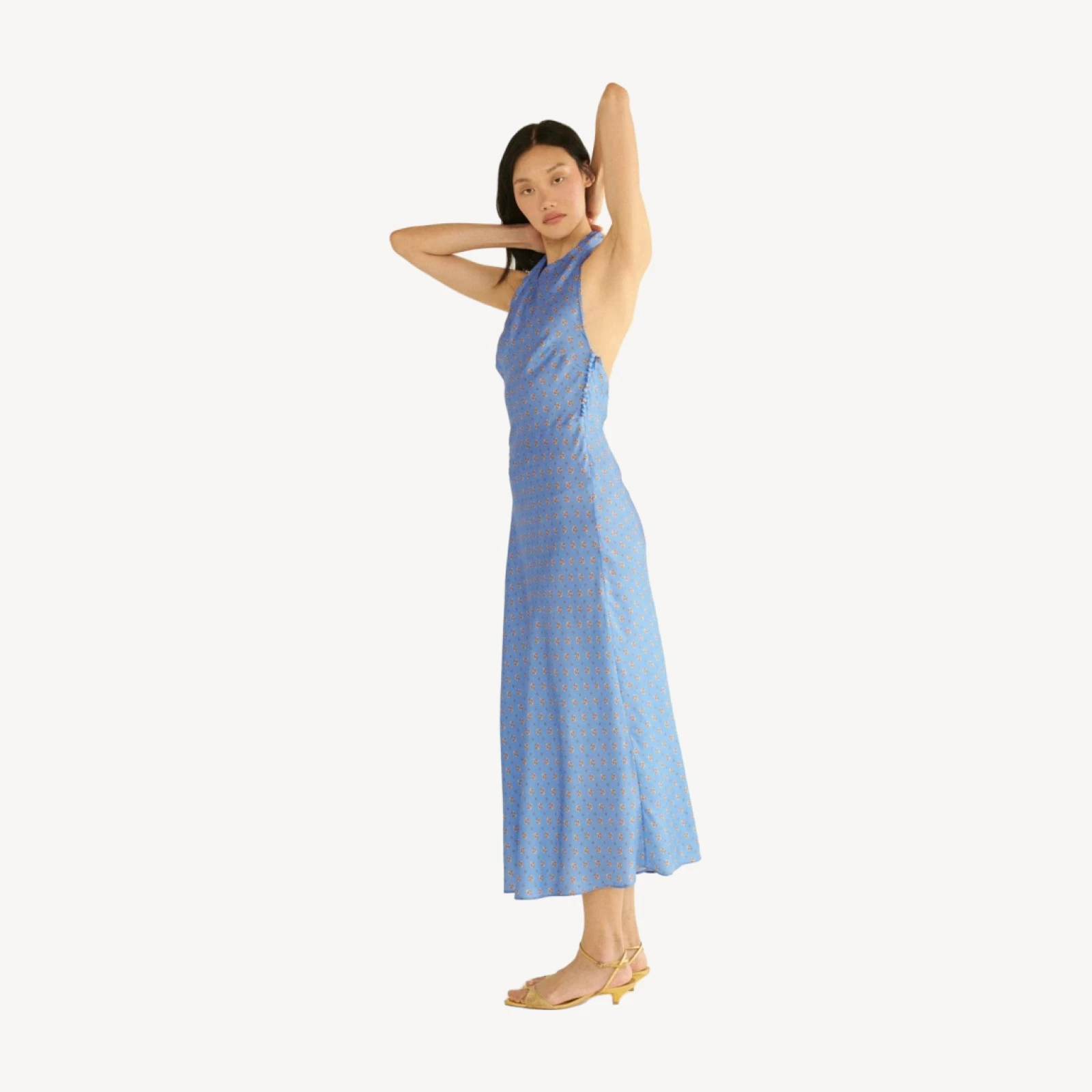NOEMIE DRESS -- PERIWINKLE CADIZ FOULARD