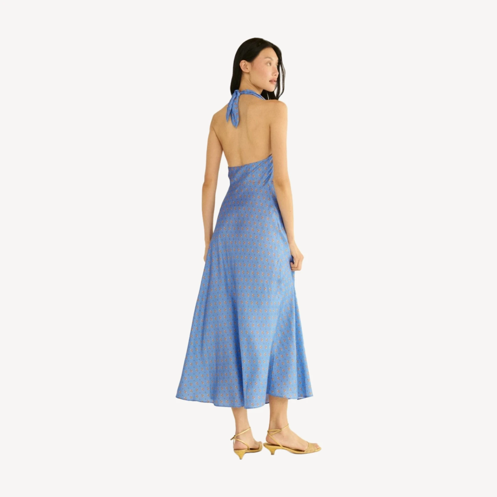 NOEMIE DRESS -- PERIWINKLE CADIZ FOULARD