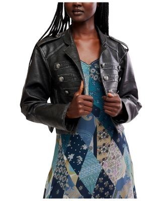 Free People Ryland Faux Leather Band Jacket