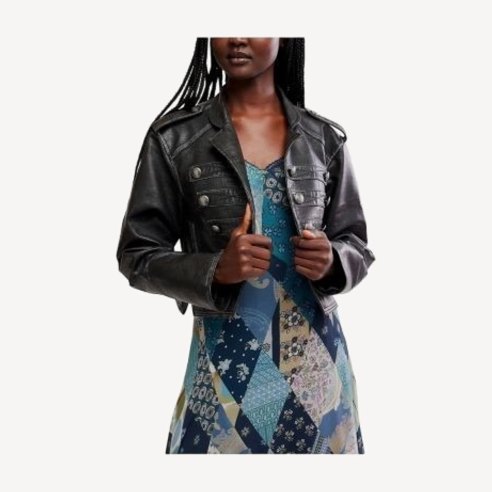 Free People Ryland Faux Leather Band Jacket