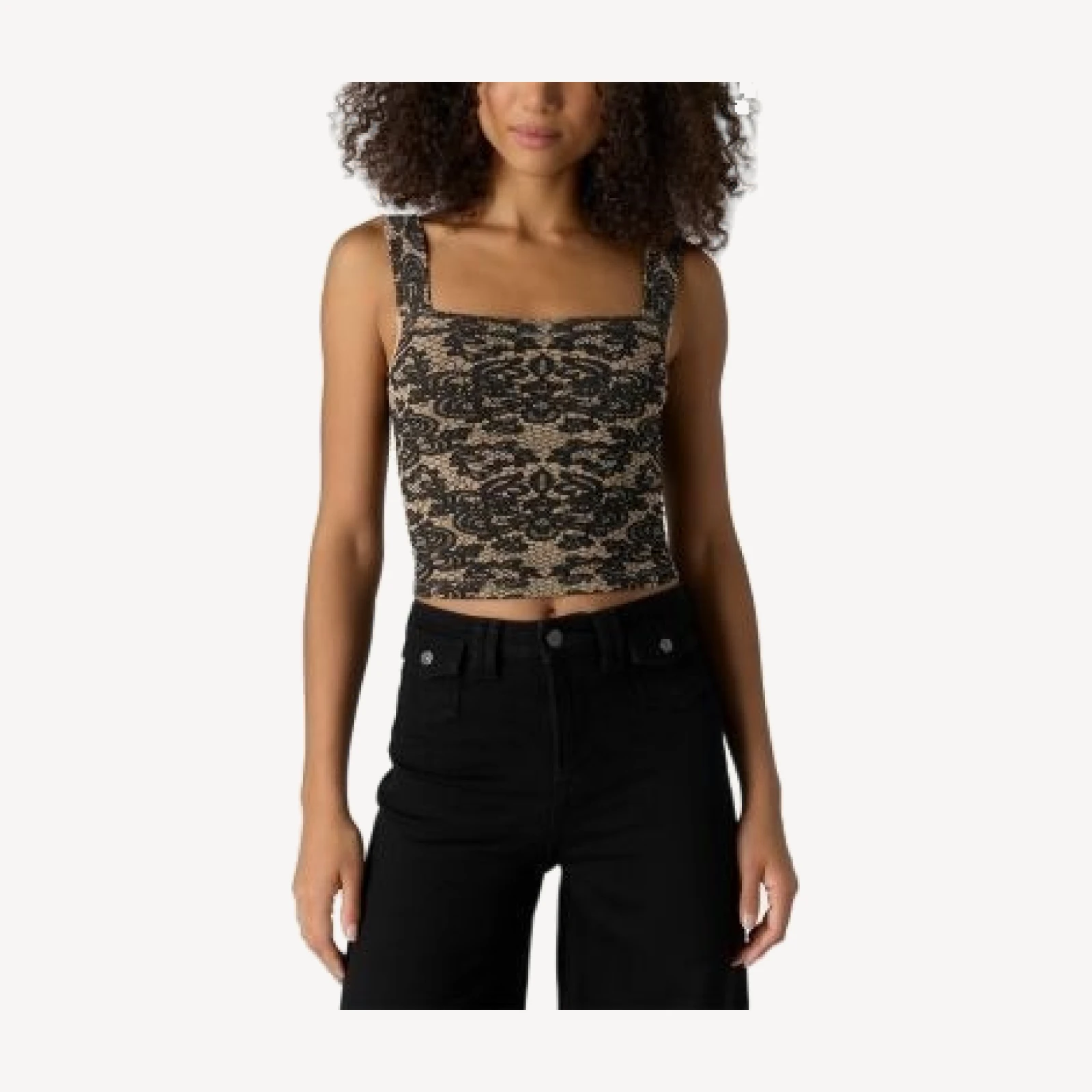 Free People Lace Up Square Neck Tank